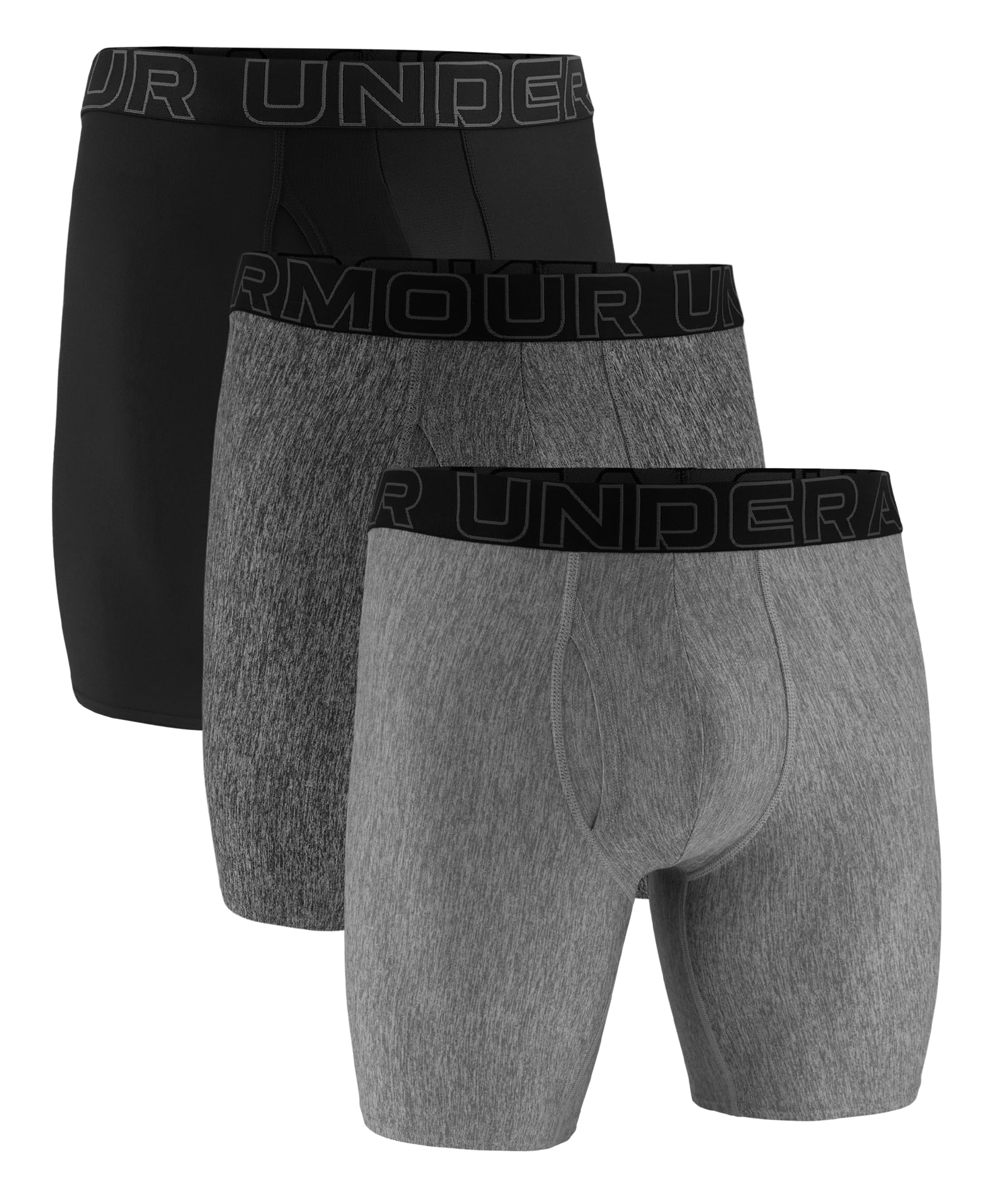 Under Armour Men's Performance Tech Long-Leg Boxerjock Brief Underwear, 9" Inseam, All-Day Comfort & Ultra-Soft, 3-Pack