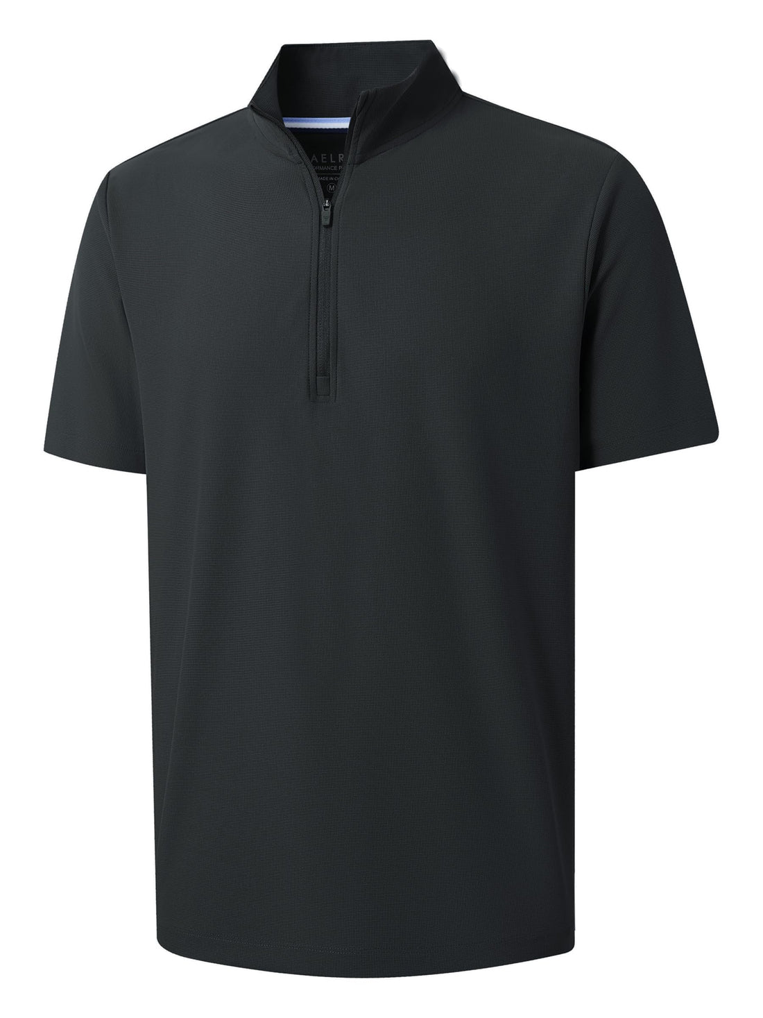 M MAELREG Golf Shirt for Men Zipper Waffle Texture Moisture Wicking Dry Fit Collared Lightweight Mens Polo Shirt Short Sleeve