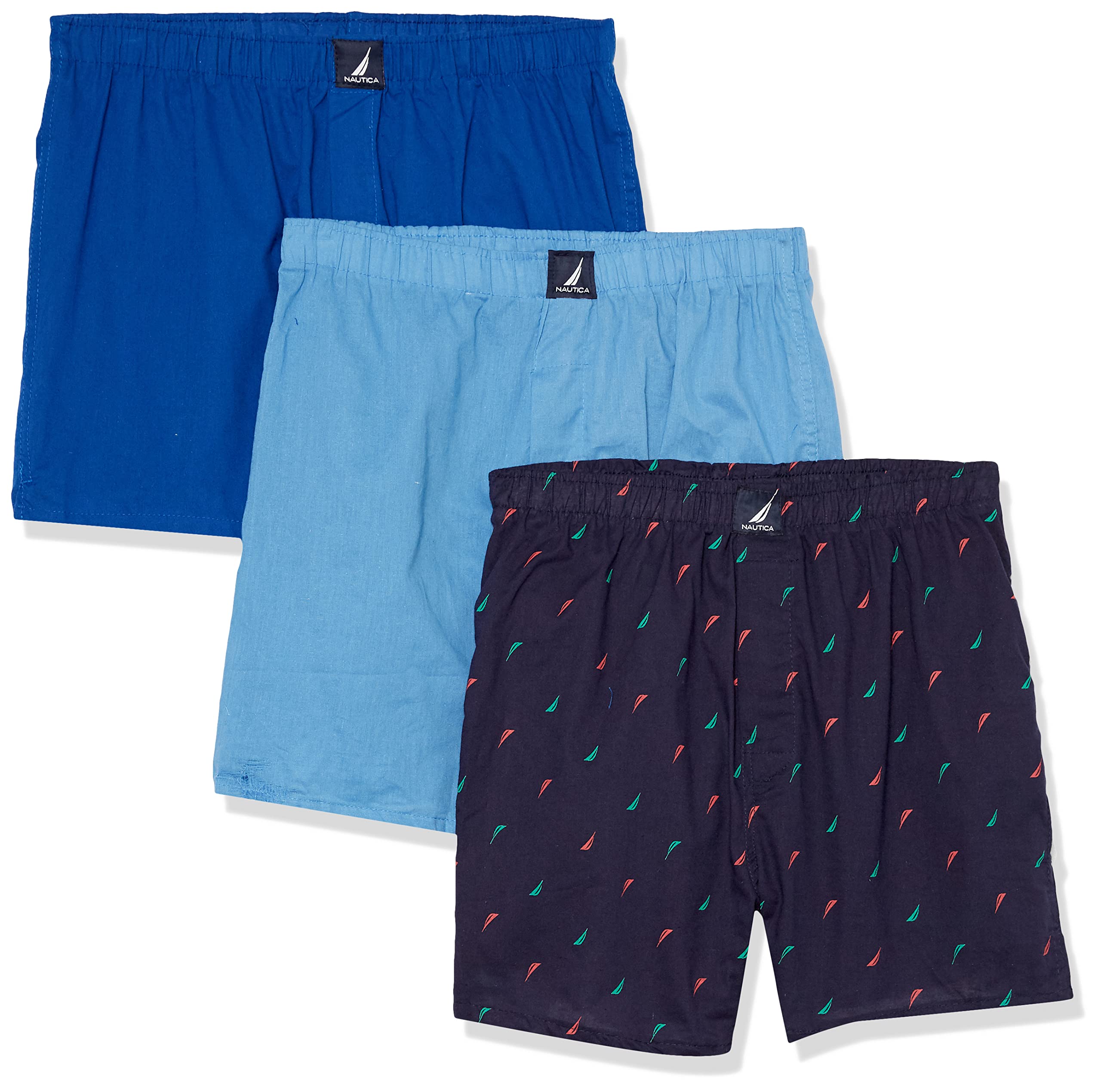 Nautica Men's Classic Cotton 3-Pack Woven Boxers