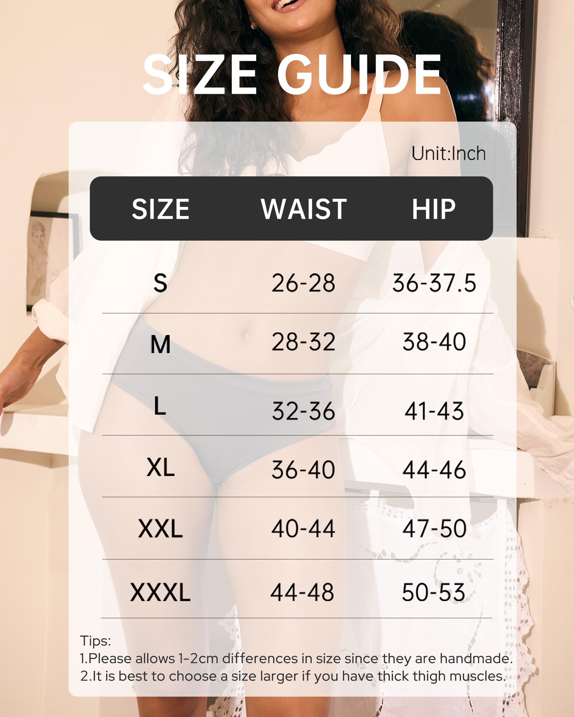 BAMBOO COOL Womens Underwear, Moisture-Wicking Briefs, Soft and Breathable Panties, Mid Waist, 5-Pack