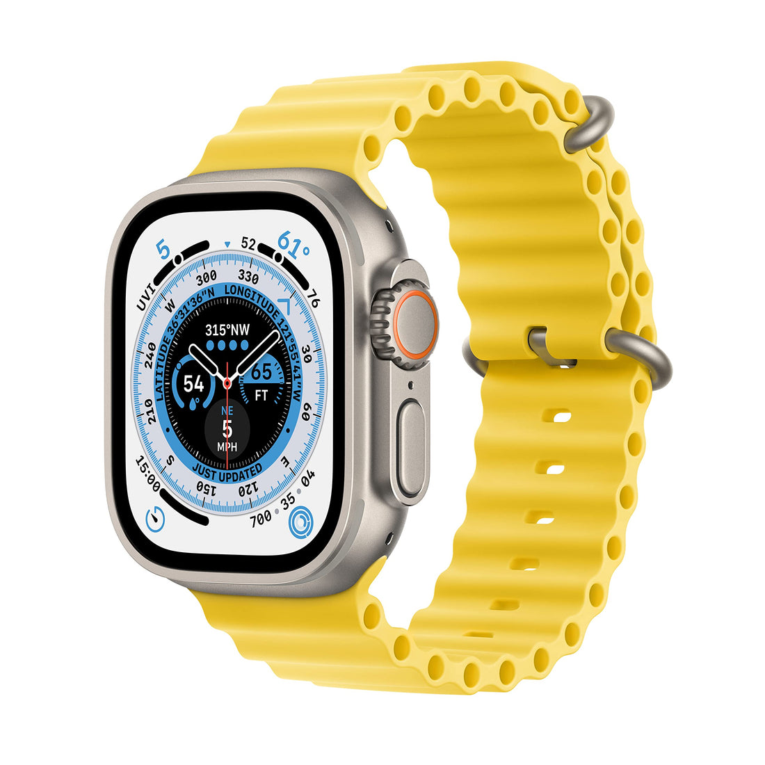 Apple Watch Ultra [GPS + Cellular 49mm] Titanium Case with Midnight Ocean Band, One Size (Renewed Premium)