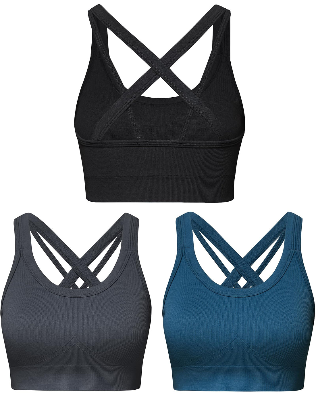 Sports Bras for Women HIigh Support, Criss-Cross Back Padded Strappy High Impact Sports Bras for Women Large Bust