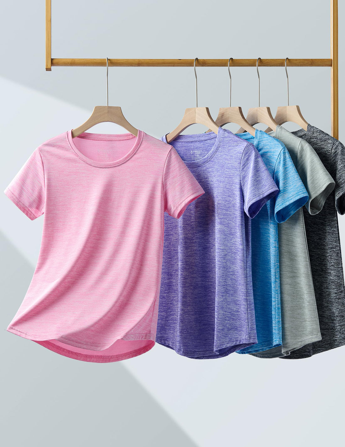 Liberty Imports 5 Pack Women's Dry Fit Workout Tops, Athletic Short Sleeve T Shirts for Yoga Gym (Available in Plus Sizes)