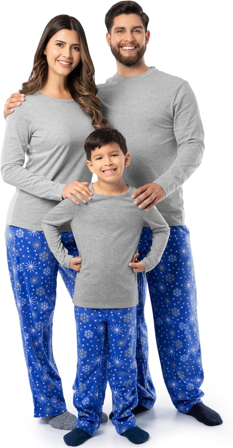 Fruit of the Loom Men Matching Holiday Family Sleep Pajama Set for Women, Men, and Kids