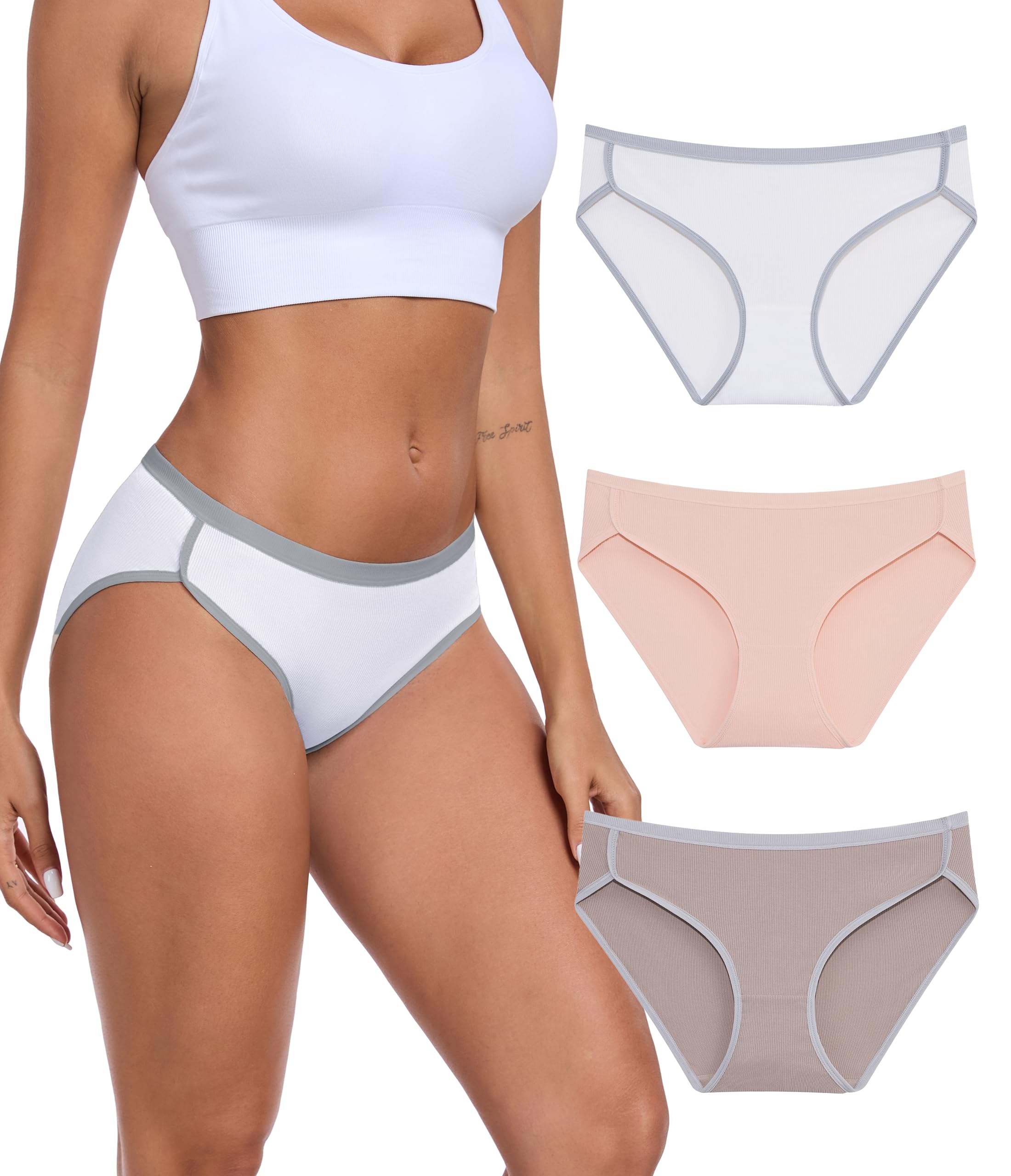 ANLIQI Women's Modal Underwear Microfiber Bikini Panties Women Soft Hipster