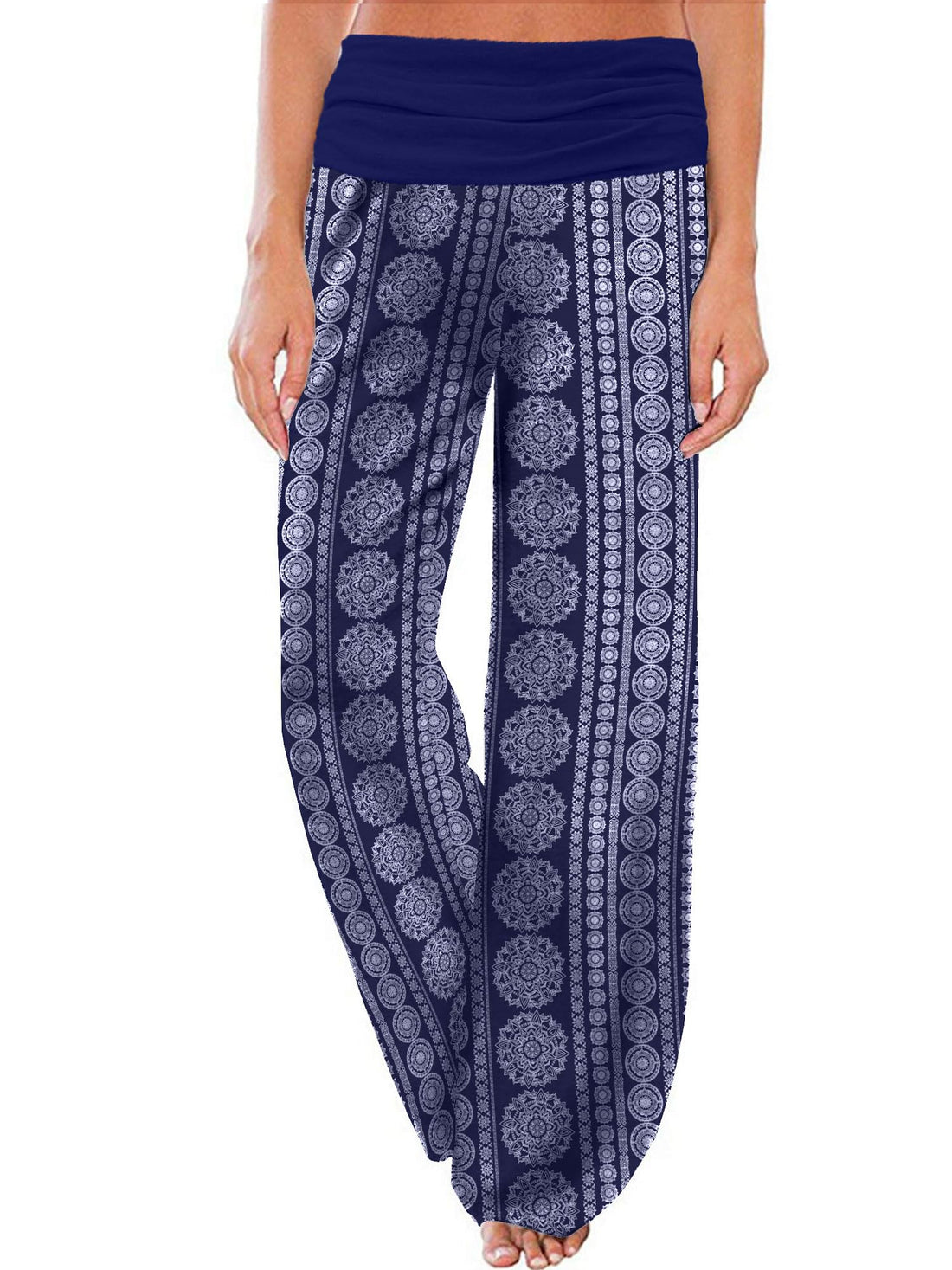Gracyoga Womens Comfy Pajama Pants Wide Leg Lounge Fold Over Pants Bottoms
