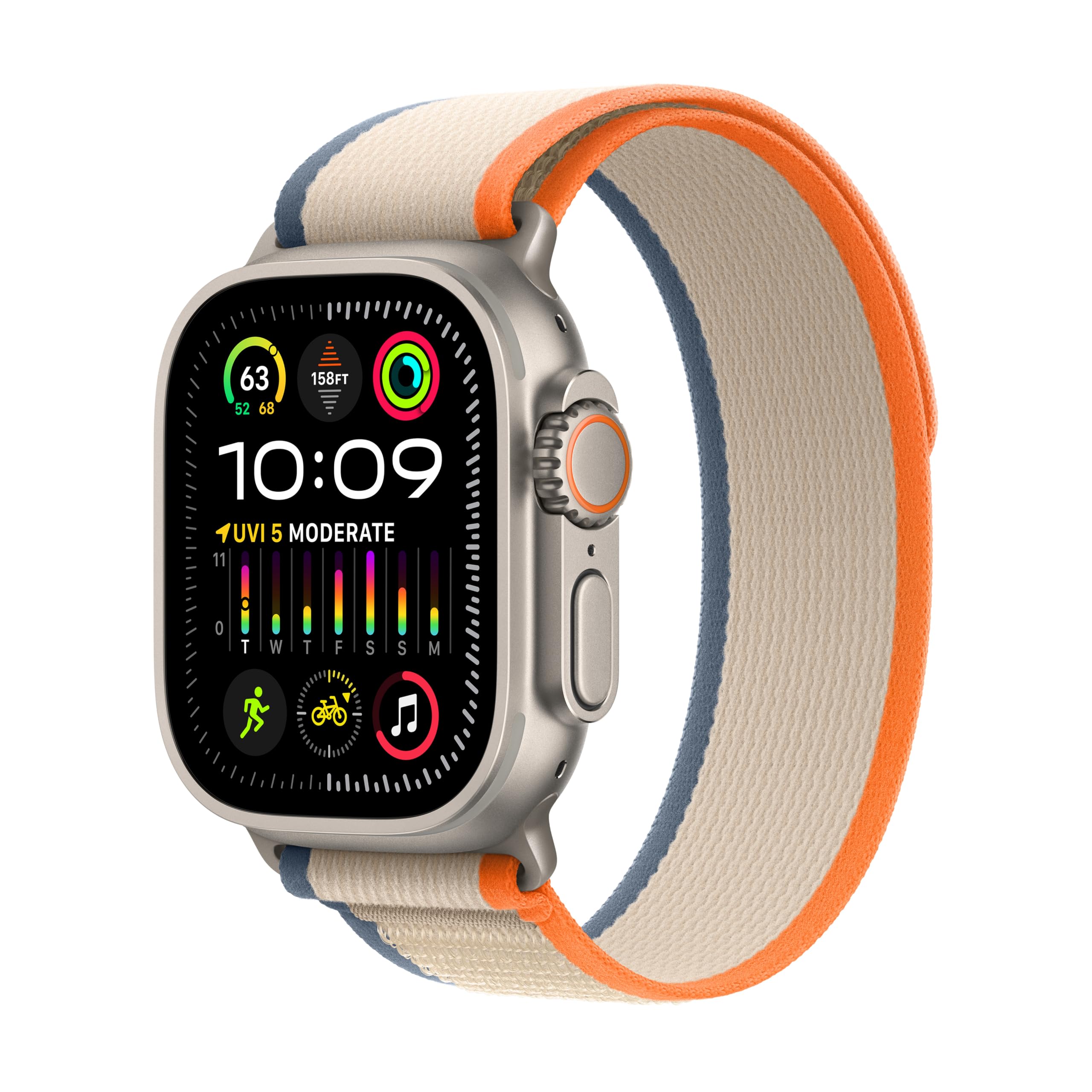 Apple Watch Ultra 2 [GPS + Cellular, 49mm] - Titanium Case with Blue Ocean Band, One Size (Renewed)