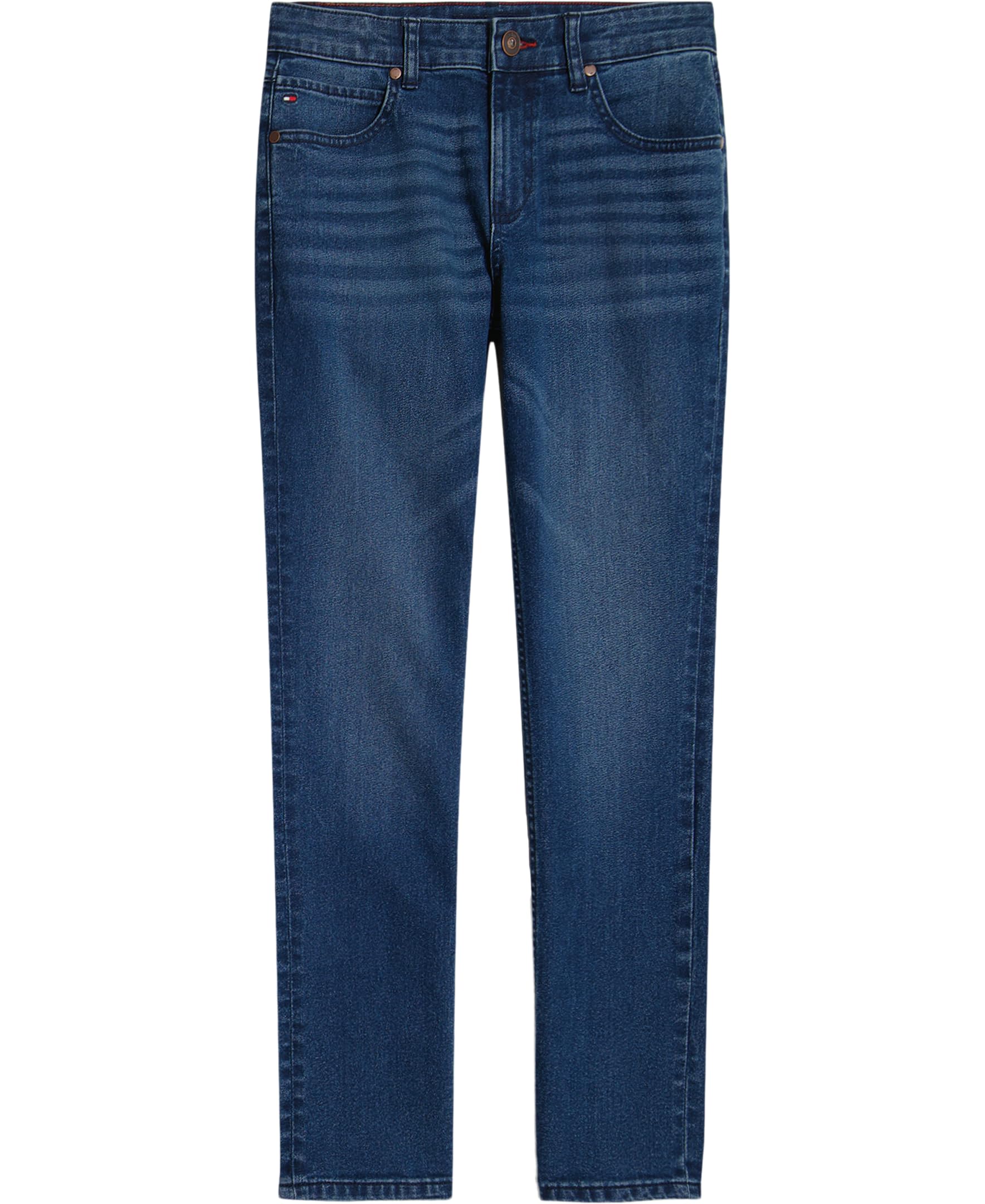 Tommy Hilfiger Boys' 5-Pocket Stretch Slim Straight Leg Denim Jean, Zipper Fly & Button Closure