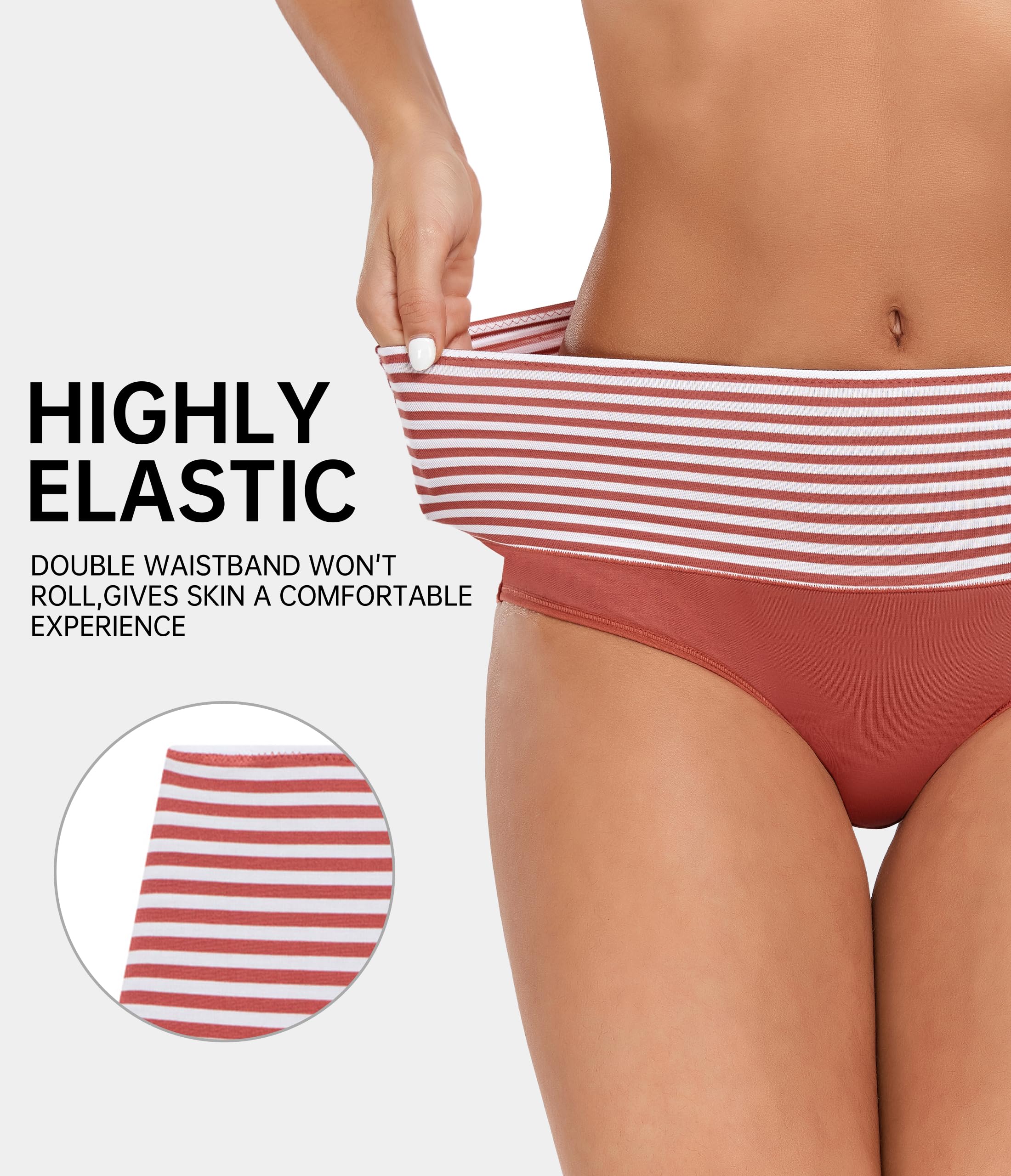 ANLIQI Women's Cotton Modal Ployamide Bikini Panties, Soft Moisture Wicking Hipster Briefs Undies for Ladies Multi-Pack