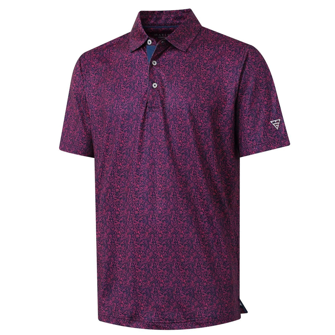 M MAELREG Mens Golf Shirt Short Sleeve Dry Fit Print Moisture Wicking Performance Patterns Collared Polo Shirt