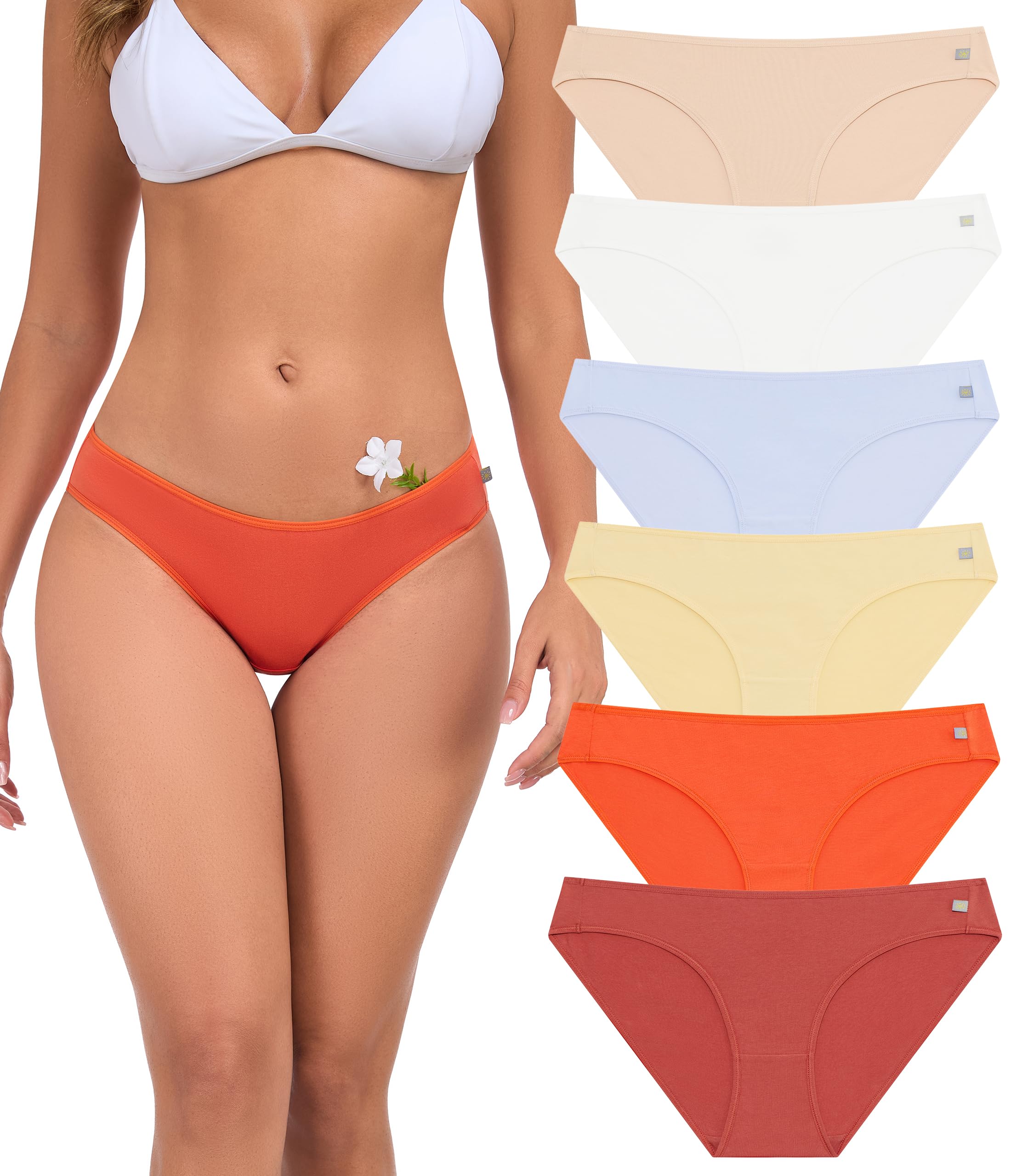 ANLIQI Women's Cotton Underwear Bikini Panties for Women Pack Moisture Wicking Soft Breathable Undies Stretch Hipster S-3XL