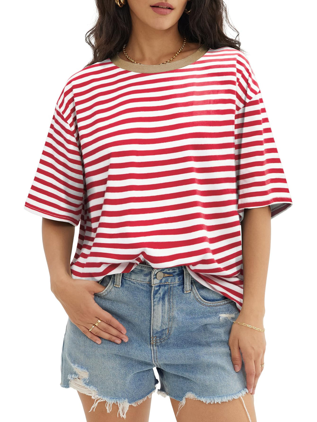 ATHMILE Womens Oversized T Shirts Casual Tee Workout Tops Gym Clothes Summer Loose Fit Short Sleeve Graphics Basic Y2K 2026