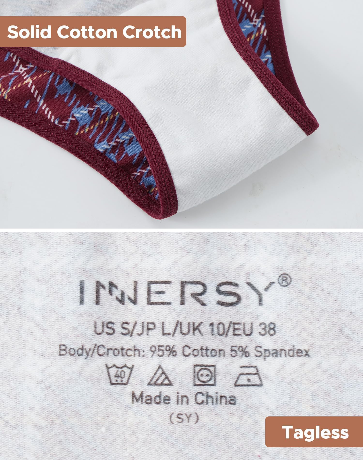 INNERSY Women's Cotton Underwear Cheeky Hipster Panties 6-Pack