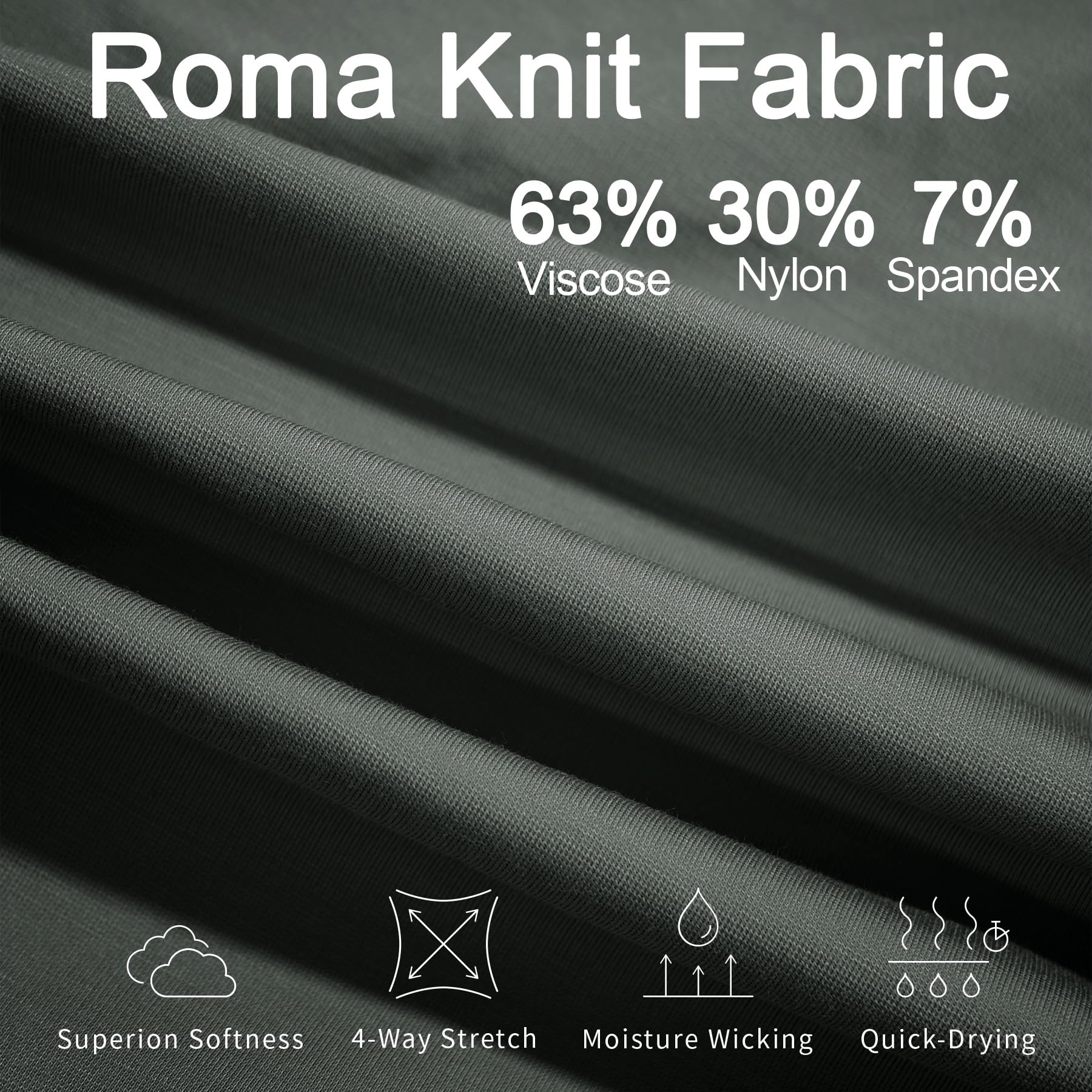 M MAELREG Mens Golf Shirt Short Sleeve Moisture Wicking Slim Fit Performance Casual Roma Knit Golf Polo Shirts for Men