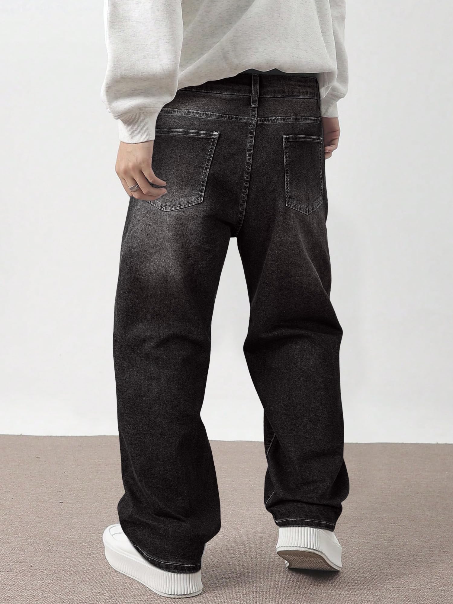 JMIERR Men's Tapered Baggy Jeans - Loose Fit Wide Leg Denim Pants | Vintage Relaxed Loose Fit, Stretch, Wide Leg, Skater Streetwear, 5 Pockets, Casual Carpenter Jean, Hip Hop,Loose Fit,Outfit