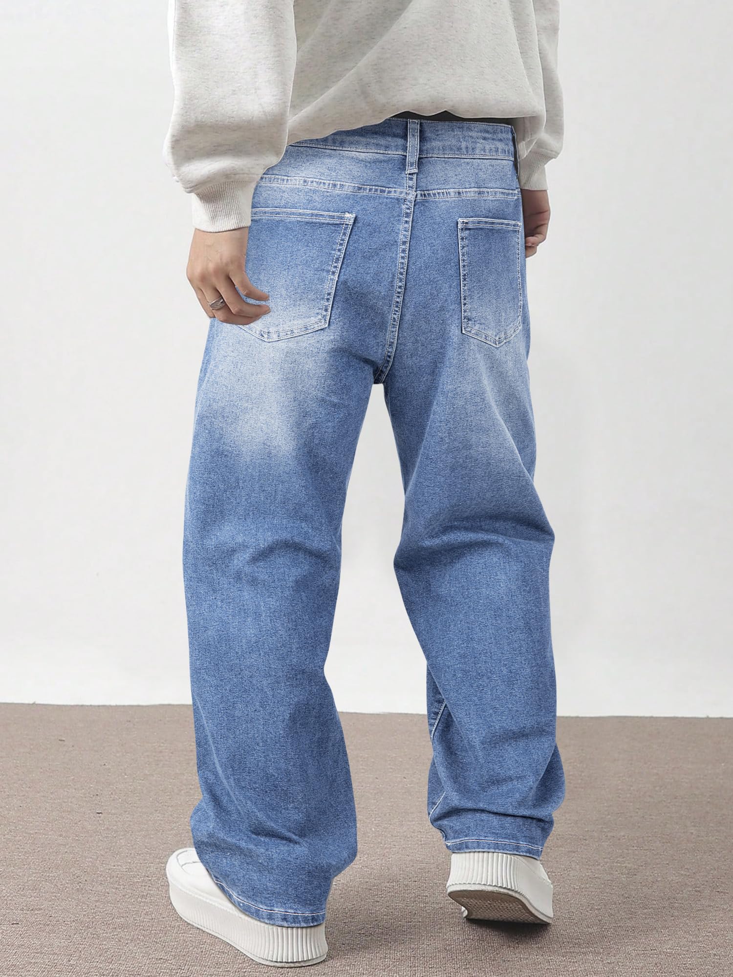 JMIERR Men's Tapered Baggy Jeans - Loose Fit Wide Leg Denim Pants | Vintage Relaxed Loose Fit, Stretch, Wide Leg, Skater Streetwear, 5 Pockets, Casual Carpenter Jean, Hip Hop,Loose Fit,Outfit