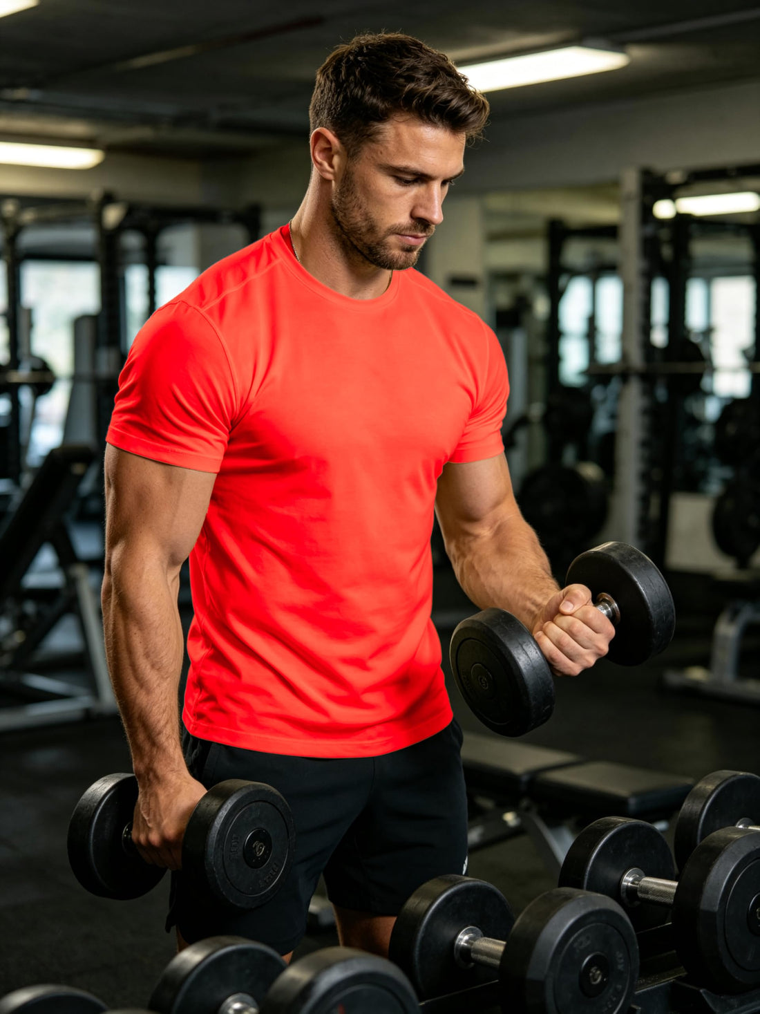 Workout Shirts Men Moisture Wicking Quick Dry Running Short Sleeve | Breathable high elasticity gym activewear tee durable lightweight athletic fit performance tshirt