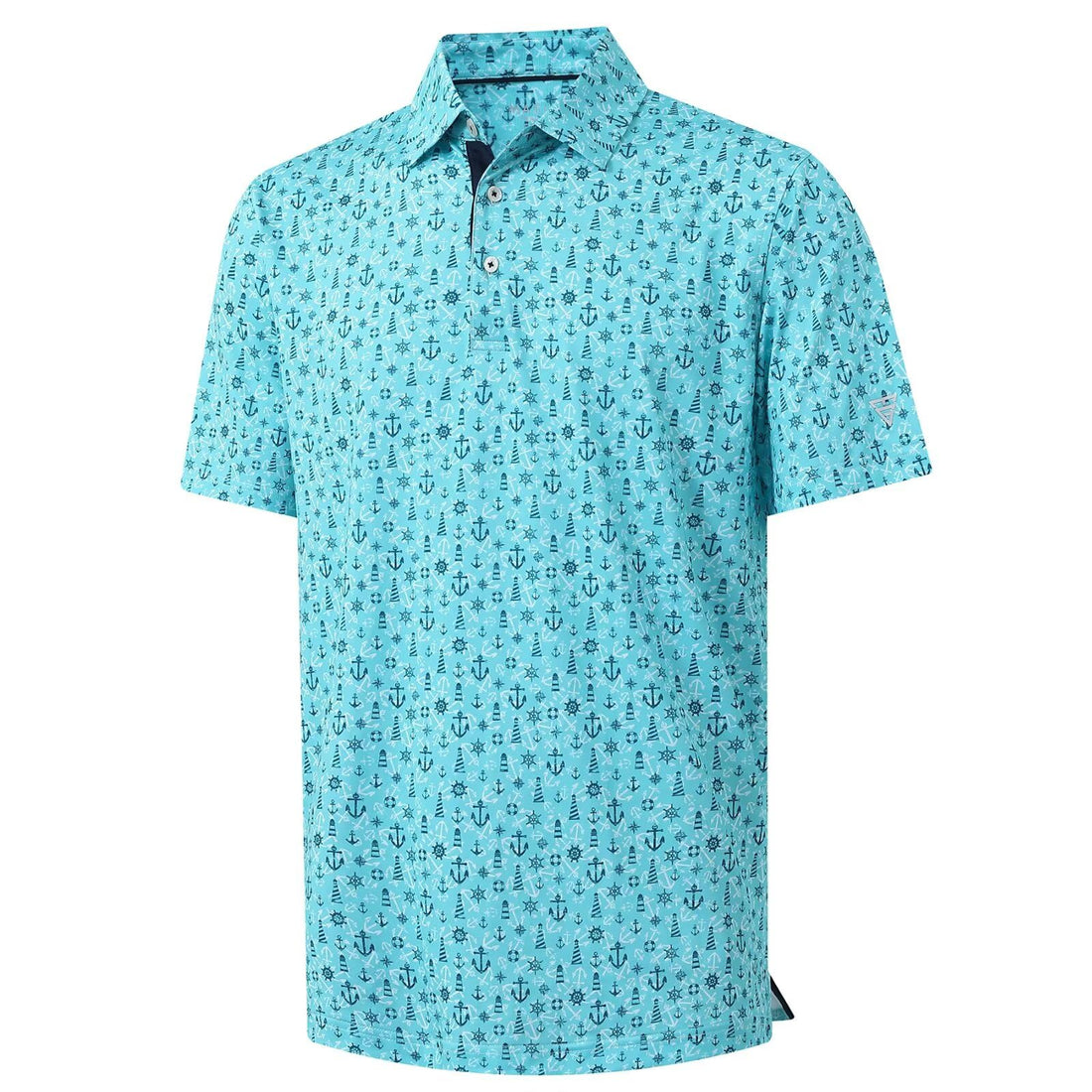 M MAELREG Mens Golf Shirt Short Sleeve Dry Fit Print Moisture Wicking Performance Patterns Collared Polo Shirt