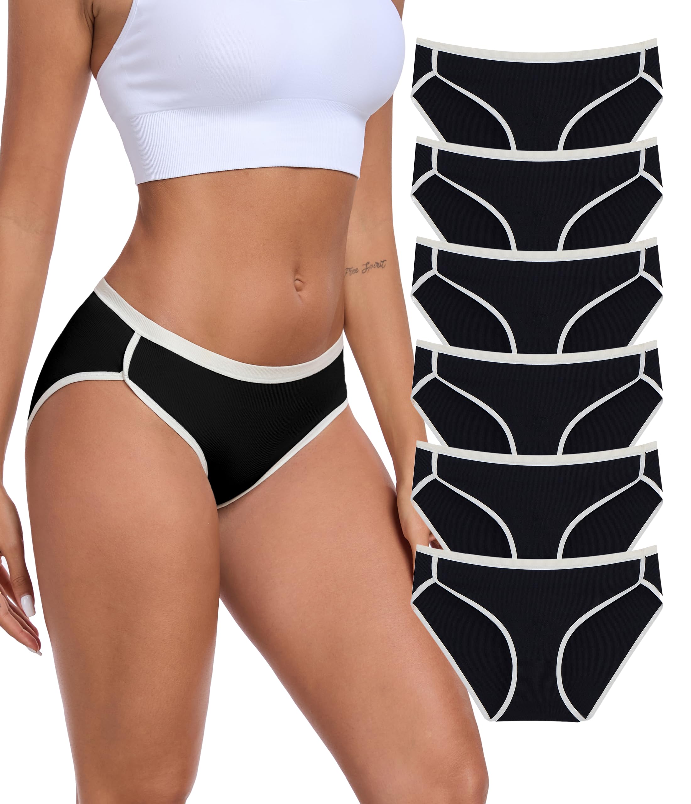 ANLIQI Women's Modal Underwear Microfiber Bikini Panties Women Soft Hipster