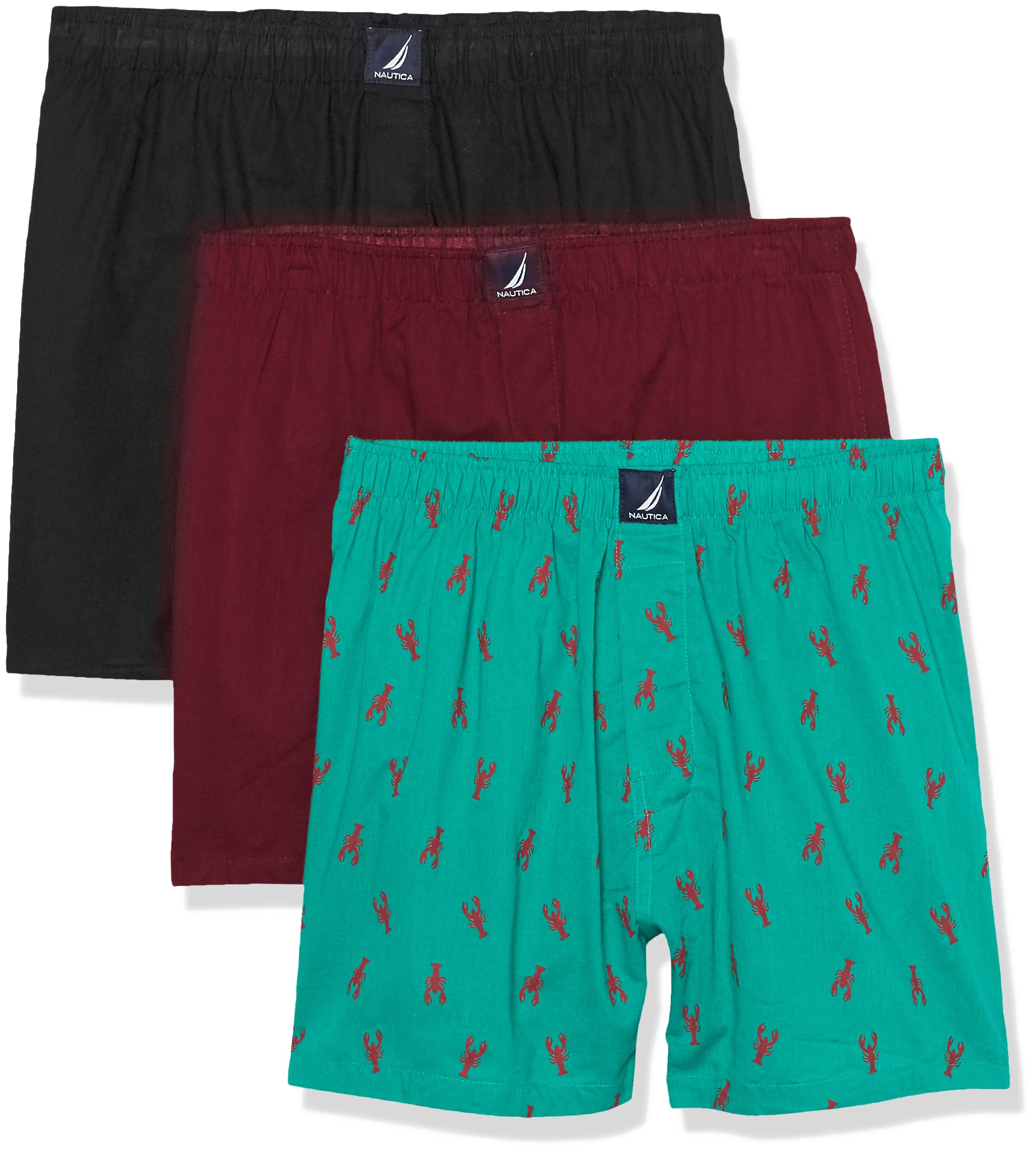 Nautica Men's Classic Cotton 3-Pack Woven Boxers