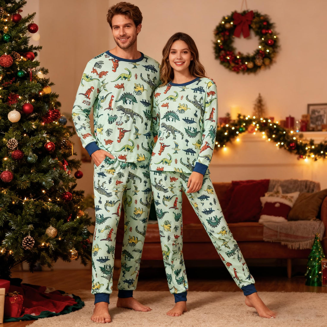 HYCLES Family Matching Pajama Sets, Long Sleeve Sleepwear Pjs