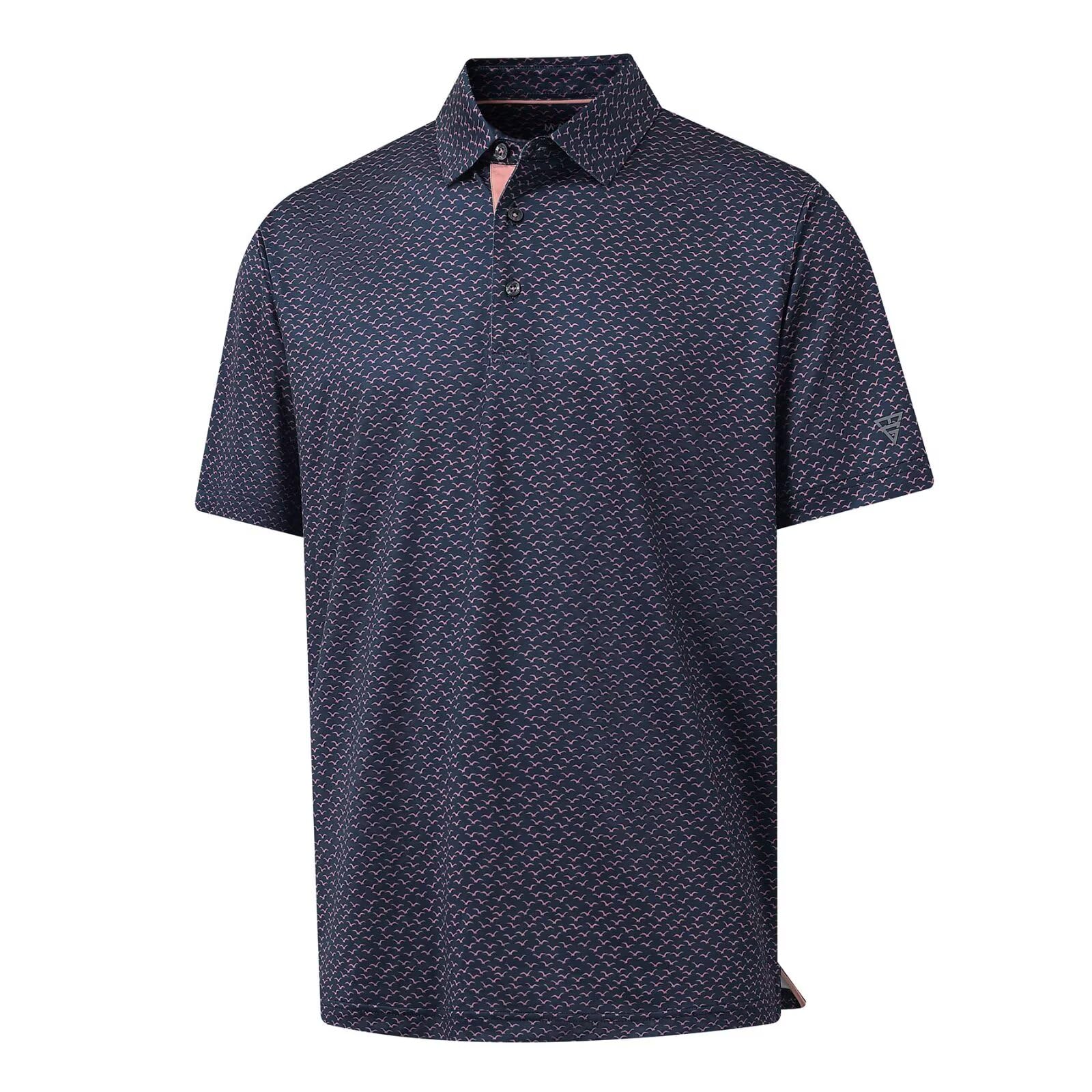 M MAELREG Mens Golf Shirt Short Sleeve Dry Fit Print Moisture Wicking Performance Patterns Collared Polo Shirt