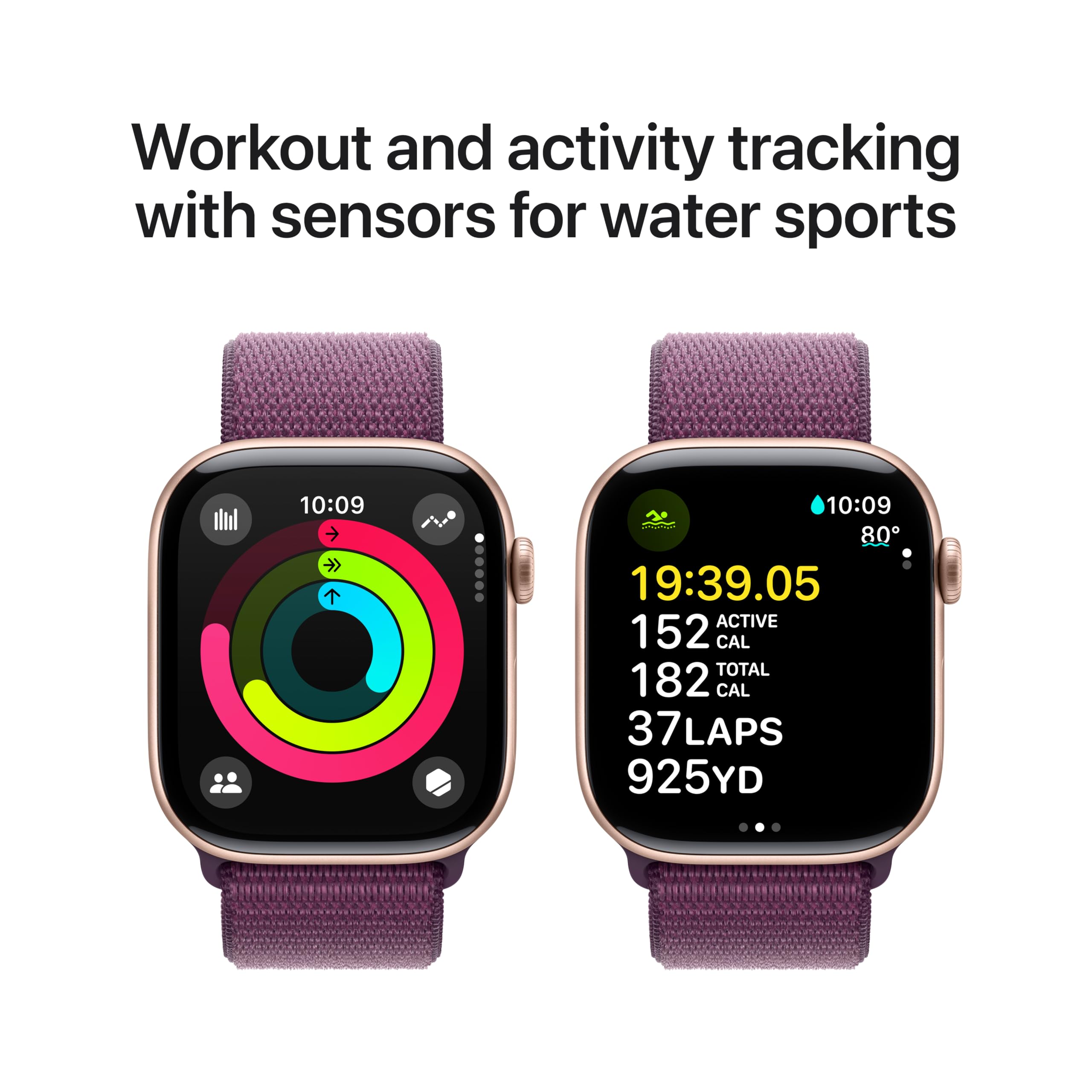 Apple Watch Series 10 [GPS 46mm case] Smartwatch with Jet Black Aluminum Case with Black Sport Band - M/L. Fitness Tracker, ECG App, Always-On Retina Display, Water Resistant
