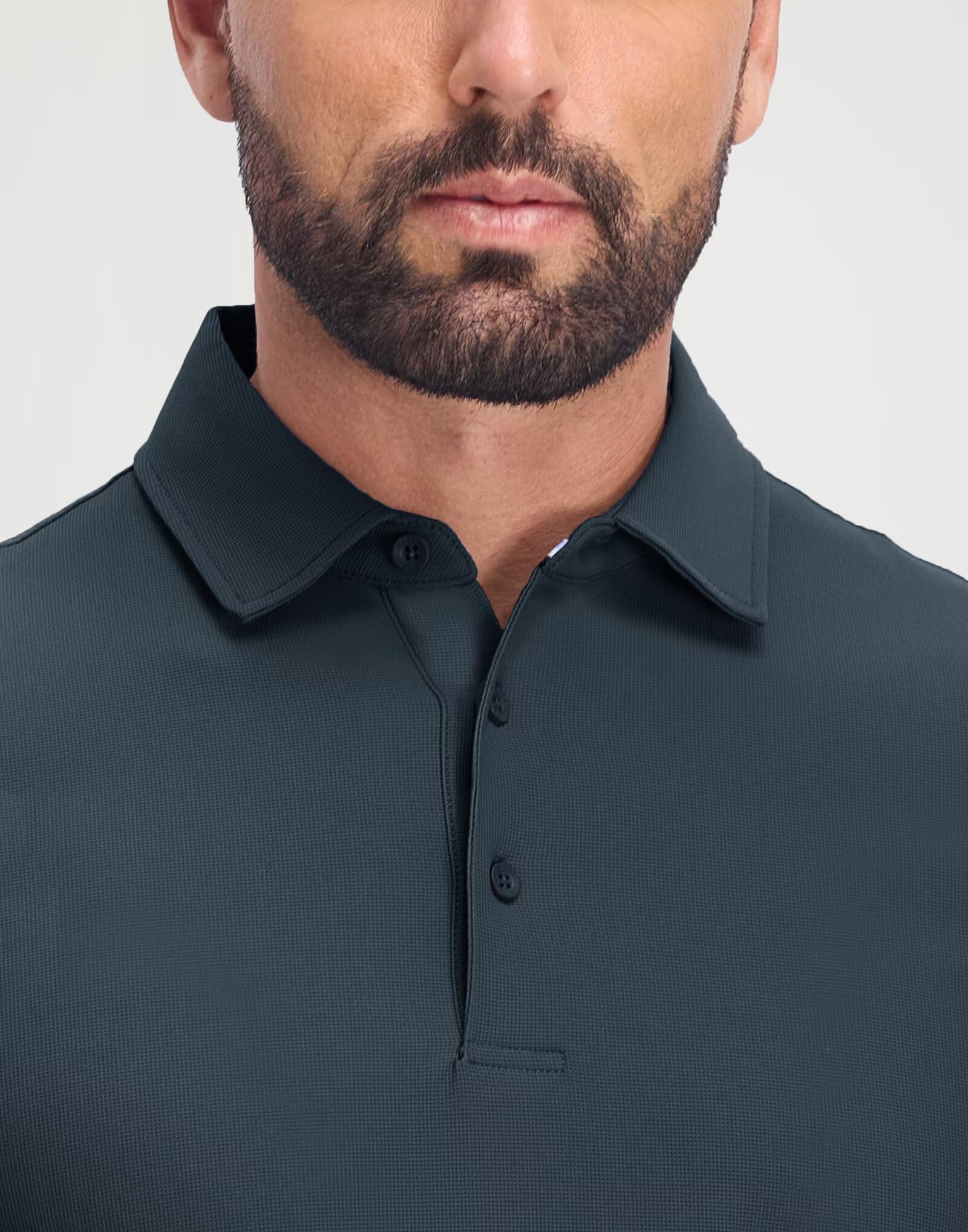 M MAELREG Golf Shirts for Men Dry Fit Waffle Textured Collared Short Sleeve Moisture Wicking Casual Sports Mens Polo Shirts