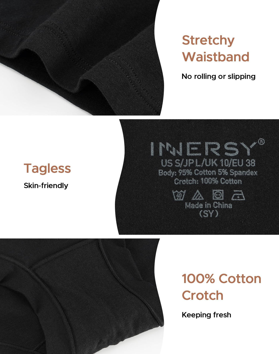 INNERSY Women's Boyshorts Underwear Cotton Soft Boxer Briefs 4-Pack