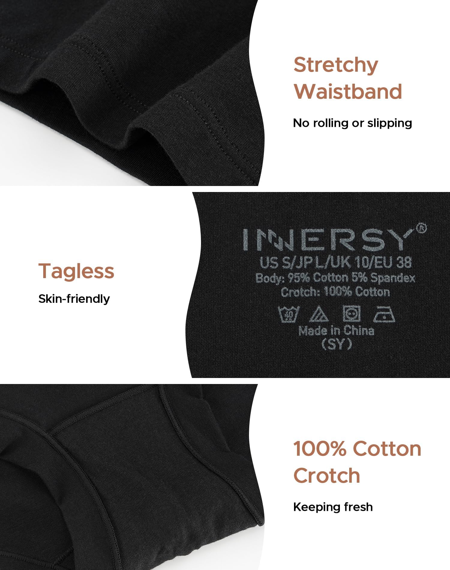 INNERSY Women's Boyshorts Underwear Cotton Soft Boxer Briefs 4-Pack