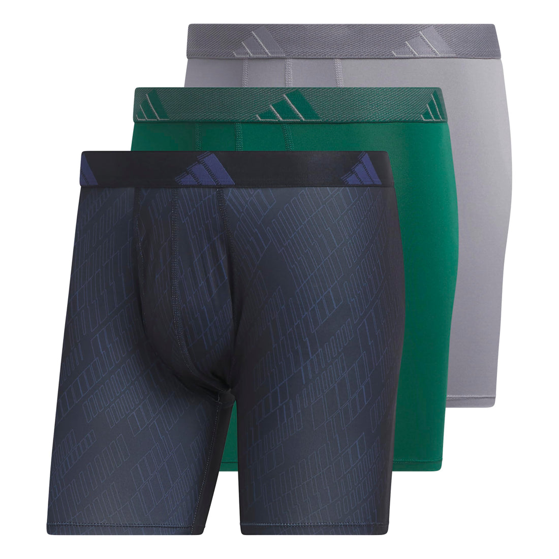 adidas Men's Microfiber Boxer Briefs (3-pack) performance Stretch Moisture-wicking Underwear