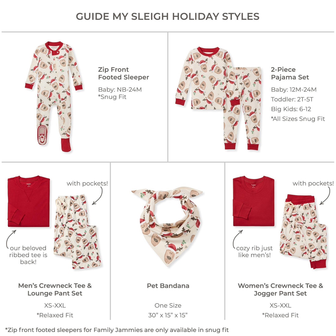 Burt's Bees Baby Matching Family Jammies, Organic Cotton, Holiday Pajamas