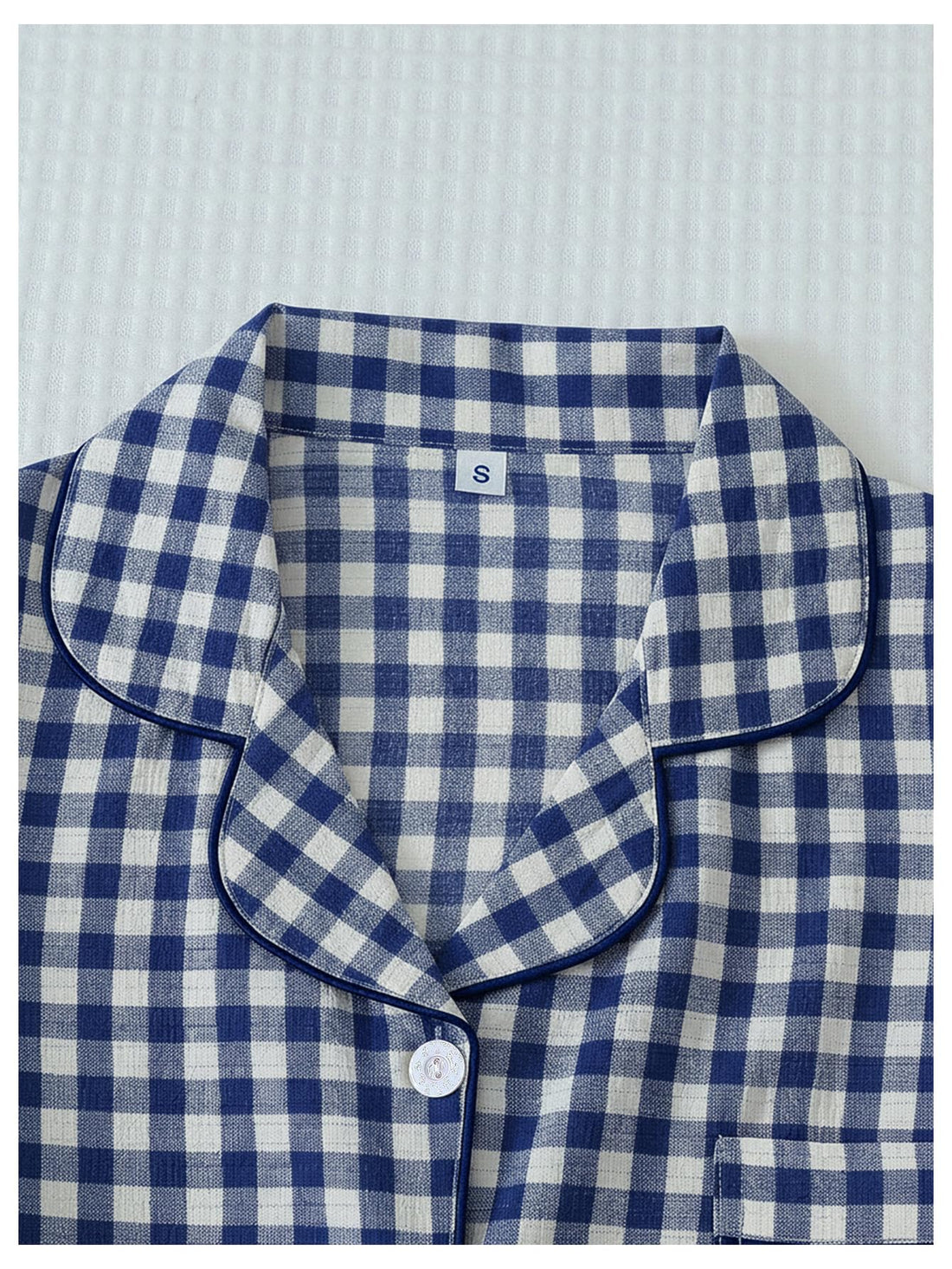Verdusa Pajamas Sets 2 Piece Gingham Cute Button Down Shirts with Shorts