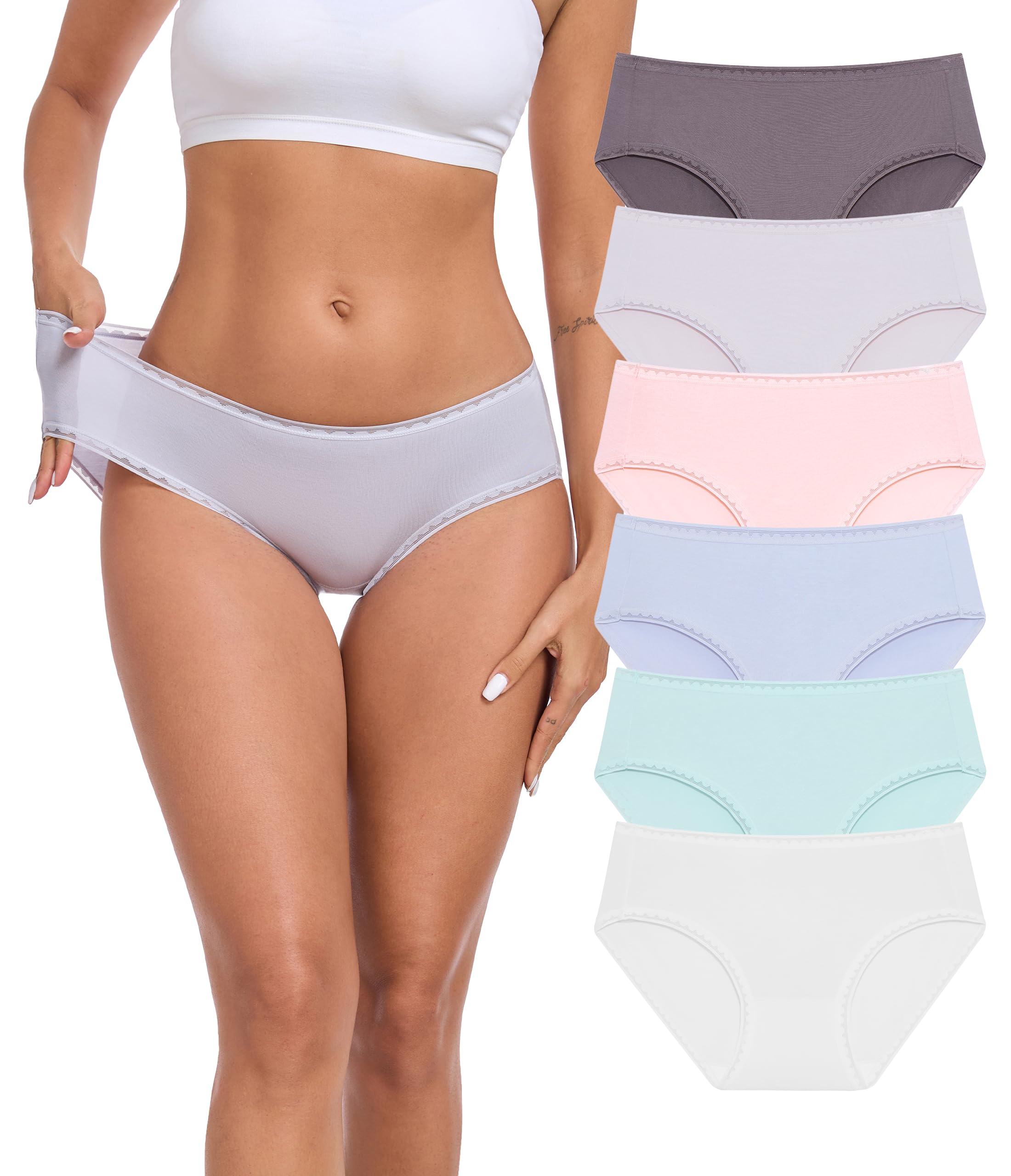 ANLIQI Modal Hipster Underwear Women Soft Moisture Wicking Panties 3/6 Pack