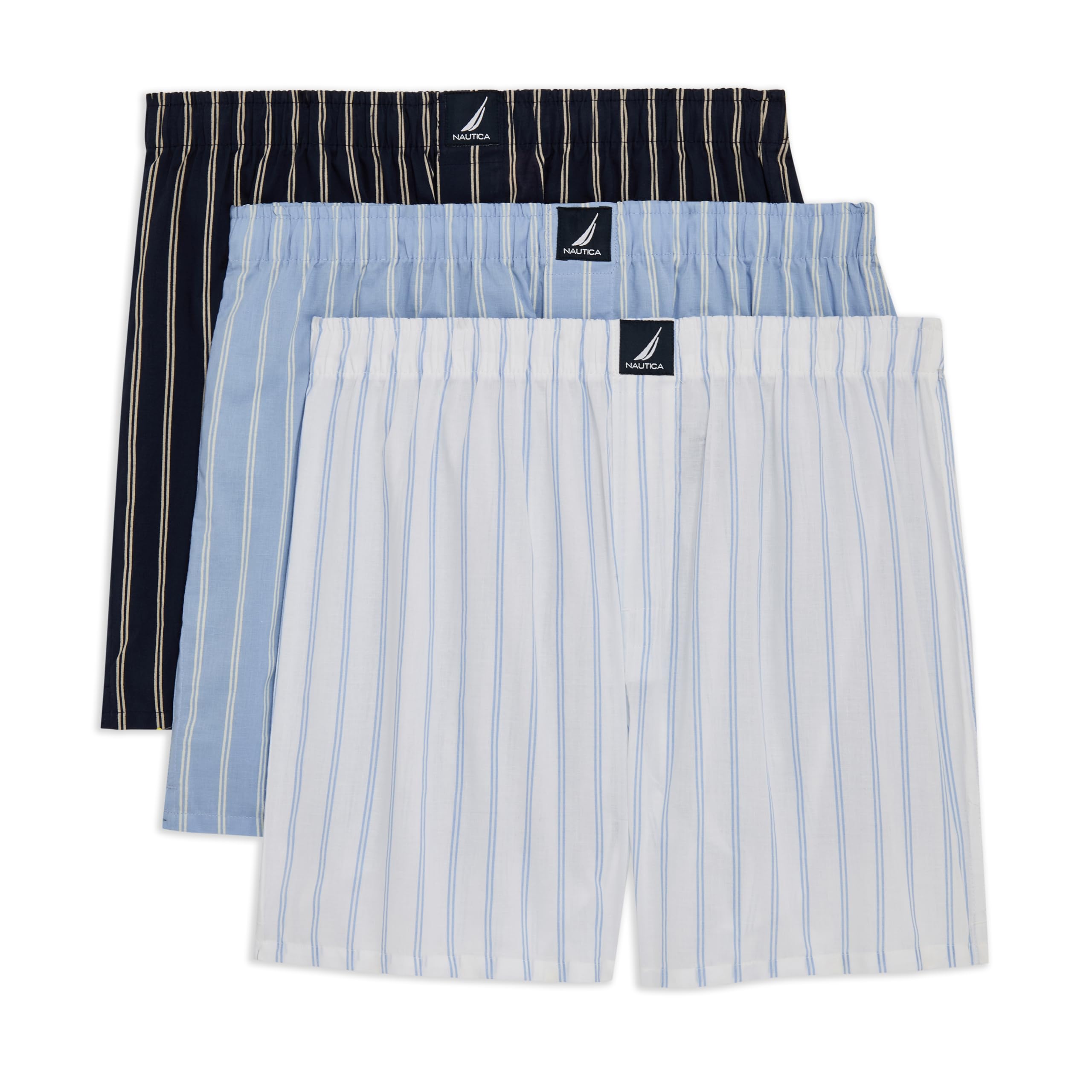Nautica Men's Classic Cotton 3-Pack Woven Boxers