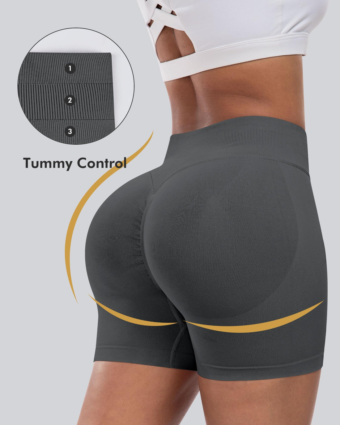 CHRLEISURE Workout Shorts for Women, High Waisted Butt Lifting Scrunch Sports Seamless Gym Shorts Set