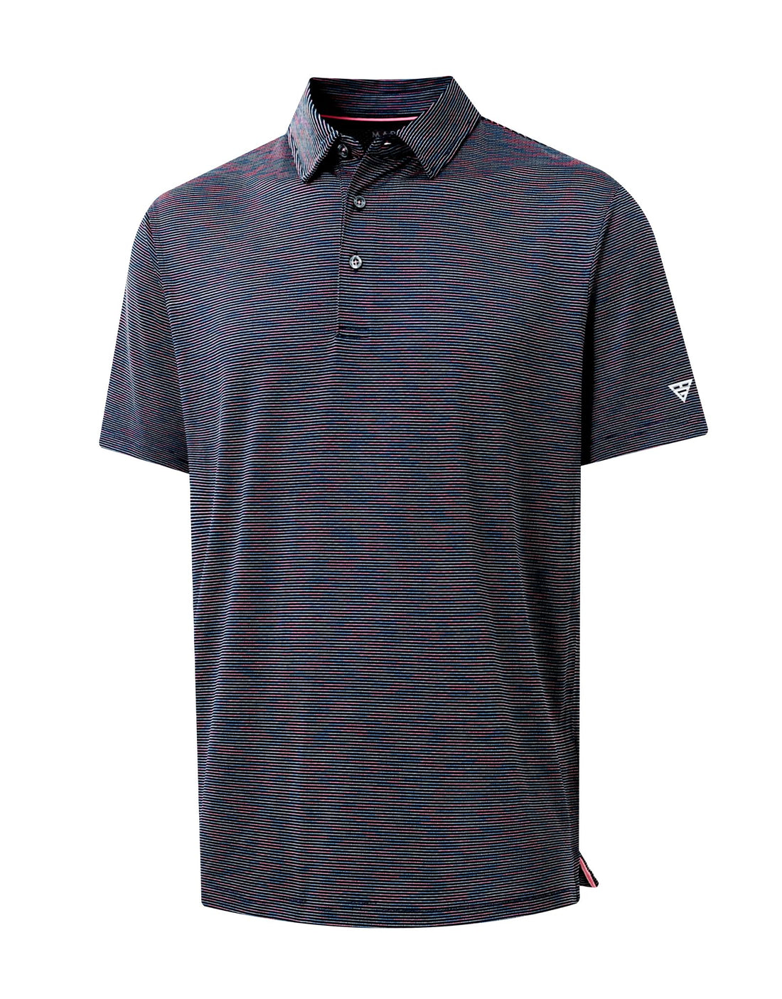 M MAELREG Golf Shirts for Men Print Performance Moisture Wicking Dry Fit Heather Stripe Collared Mens Polo Shirt Short Sleeve