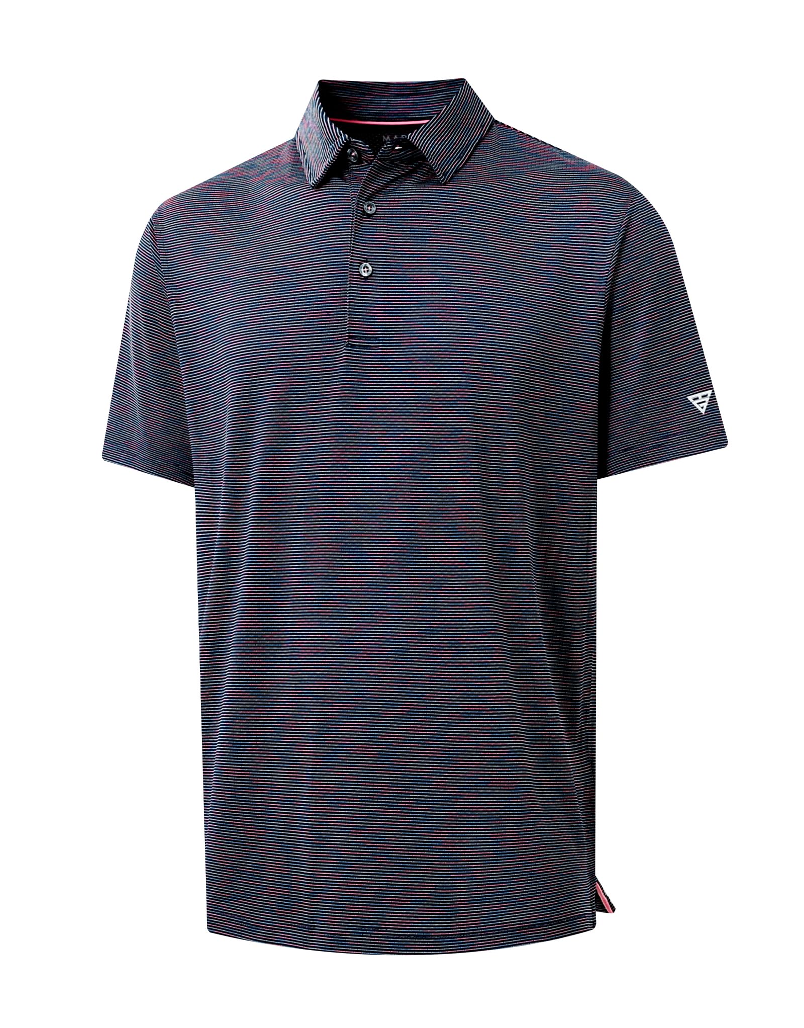M MAELREG Golf Shirts for Men Print Performance Moisture Wicking Dry Fit Heather Stripe Collared Mens Polo Shirt Short Sleeve