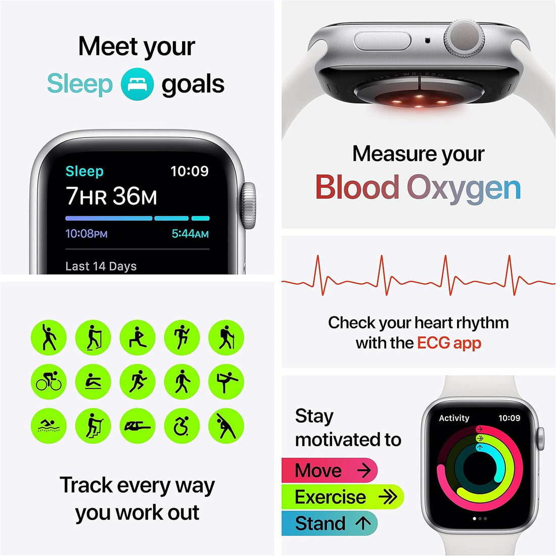 Apple Watch Series 6 (GPS, 44mm) - Blue Aluminum Case with Deep Navy Sport Band (Renewed)