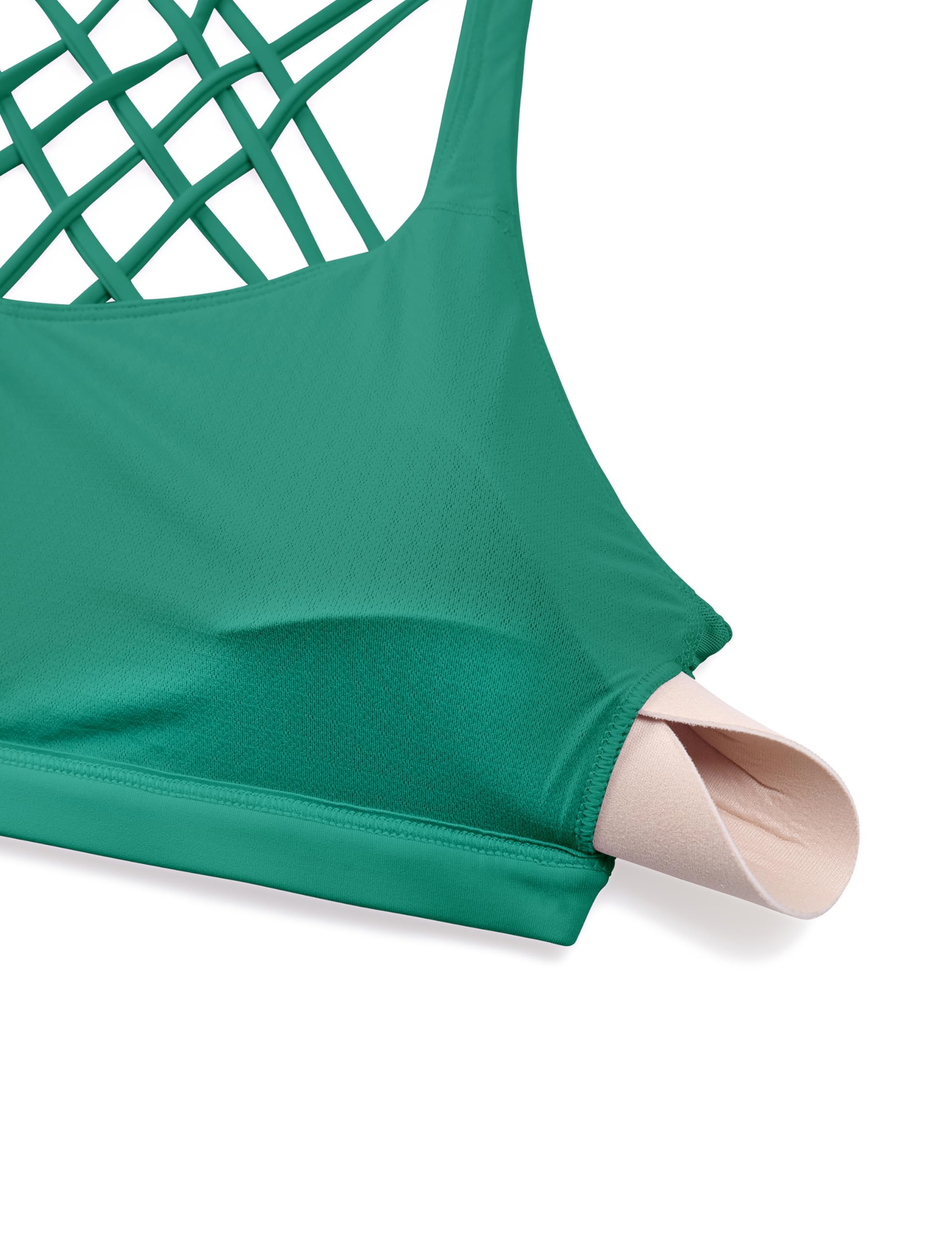 CRZ YOGA Naked Feeling Cross Back Sports Bras | Light Support, Removable Pads, Yoga, Sleek, Strappy, Scoop Neck, for Women