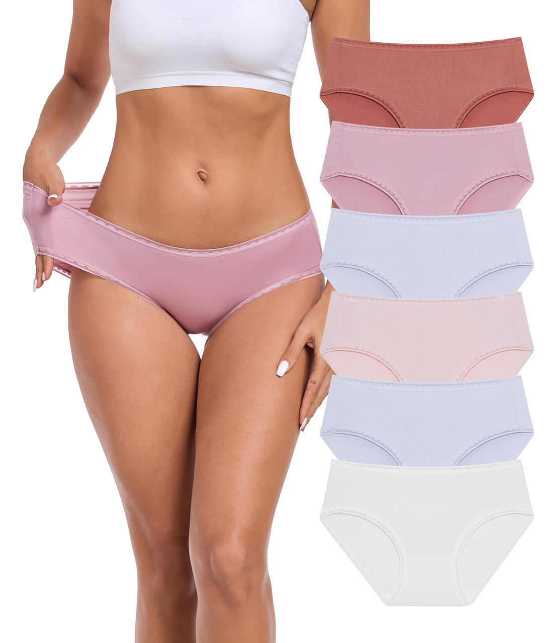ANLIQI Modal Hipster Underwear Women Soft Moisture Wicking Panties 3/6 Pack