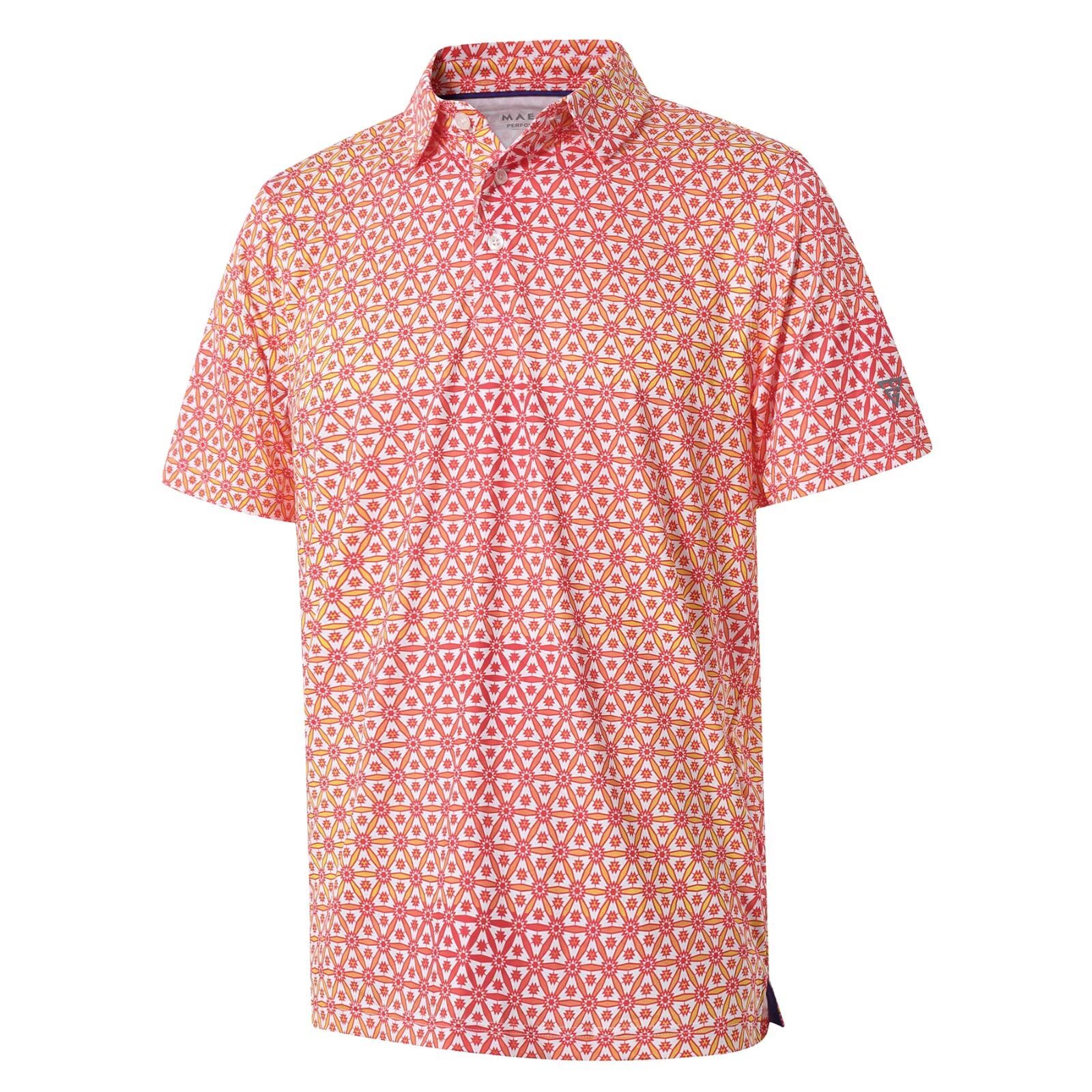 Golf Shirts for Men Dry Fit Short Sleeve Print Performance Moisture Wicking Polo Shirt