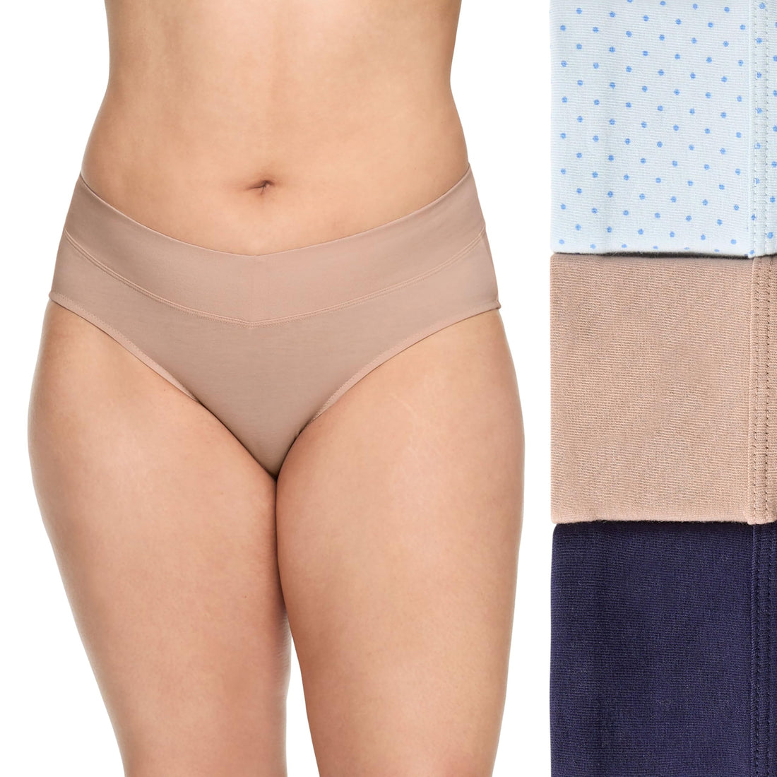 Warner's Women's No Pinching No Problems Dig-free Mid-waist 3-pack Hipster Ru4403p