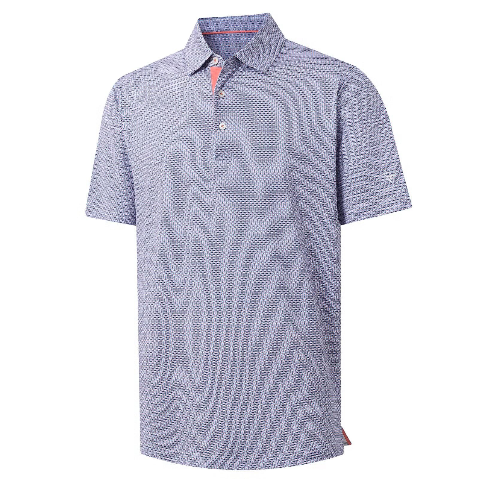 M MAELREG Mens Golf Shirt Short Sleeve Dry Fit Print Moisture Wicking Performance Patterns Collared Polo Shirt