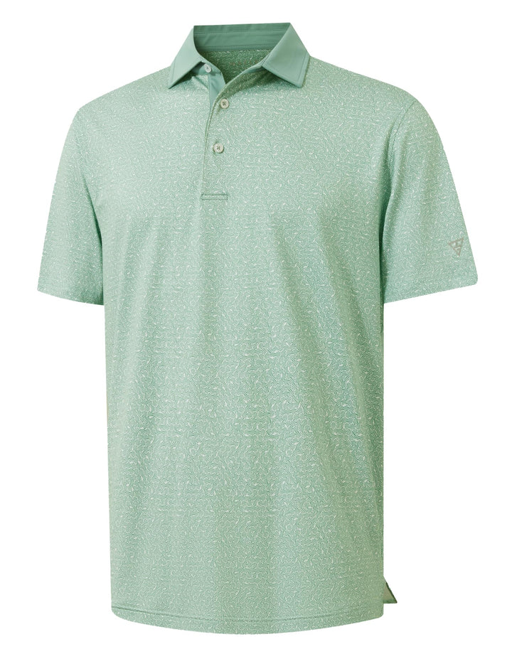 M MAELREG Golf Shirts for Men Short Sleeve Print Patterns Moisture Wicking Performance Lightweight Collared Mens Polo Shirts