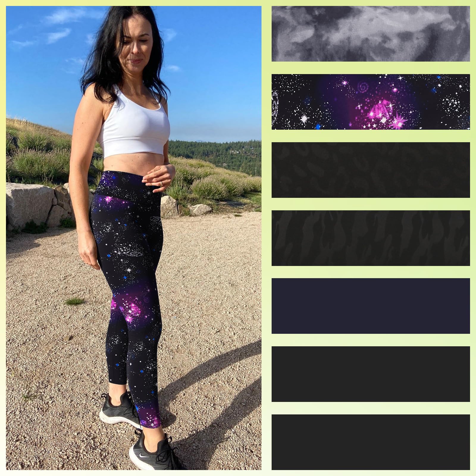 Syrinx 7 Pack Leggings for Women - High Waisted Tummy Control Soft Yoga Pants for Workout Running