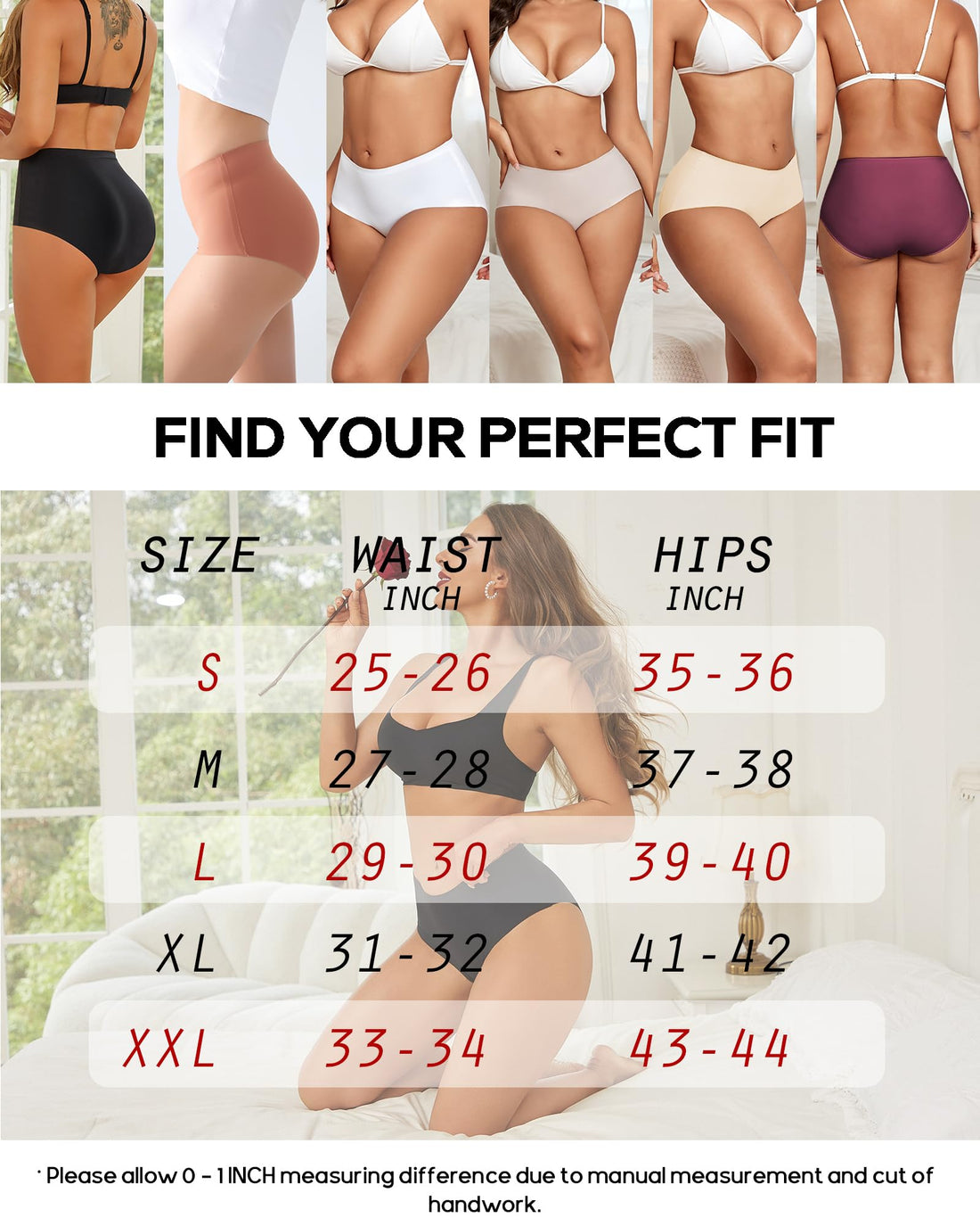 High Waisted Seamless Underwear for Women Full Coverage Hiphugger High Rise Silky No Show Briefs Panties 6 Pack