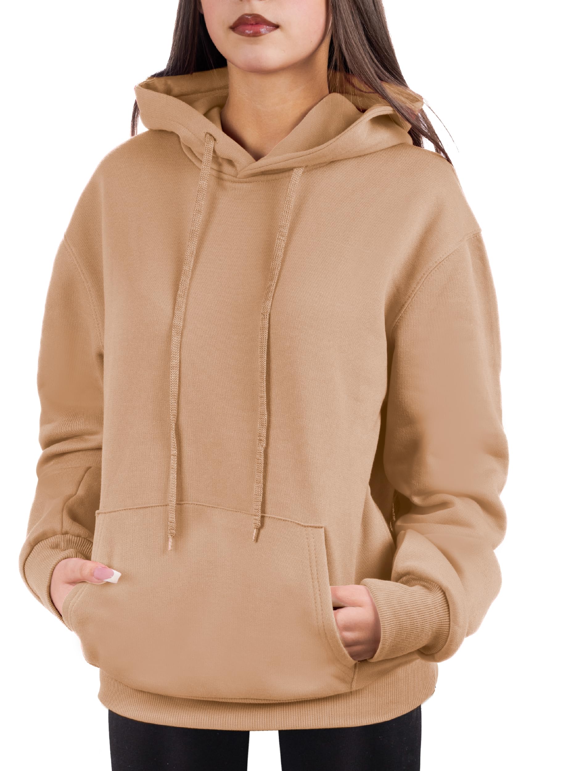 Oversized Pullover Hoodie for Women Soft Fleece Cotton Blend, Cozy Everyday Sweatshirt