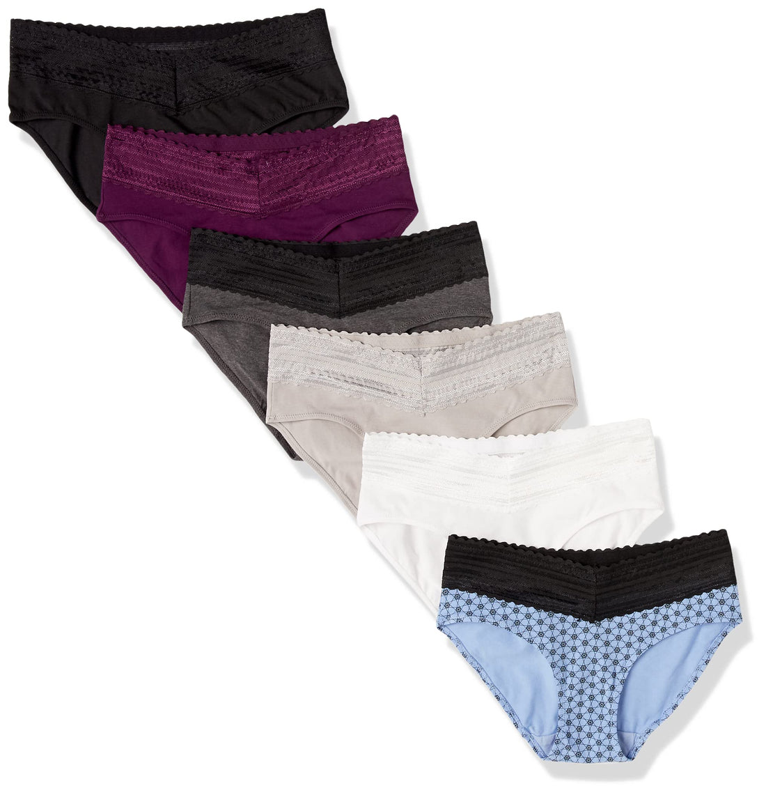 Warner's Women's Blissful Benefits Dig-free Comfort Waist With Lace Cotton Hipster 6-pack Ru2266w