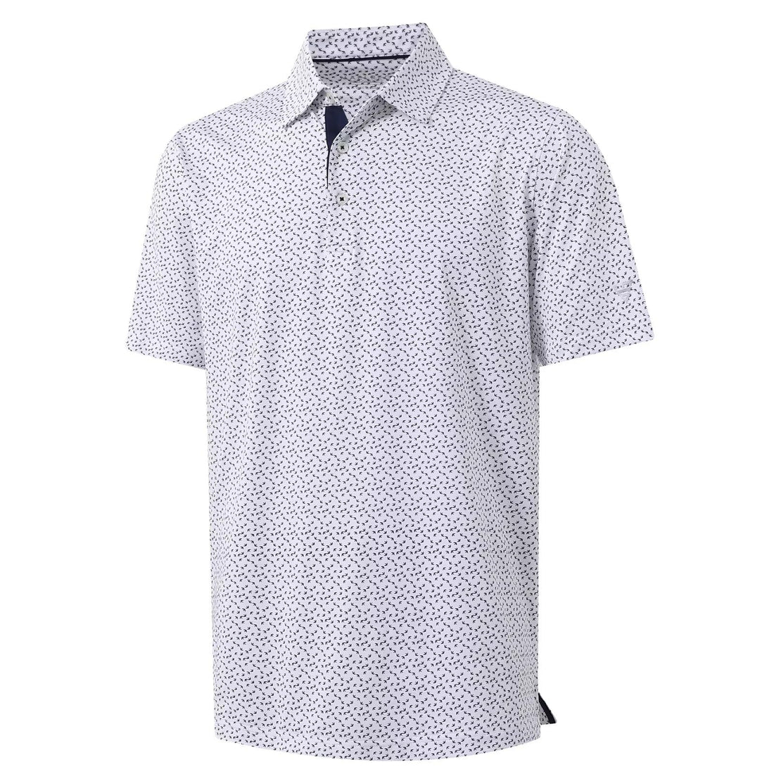 M MAELREG Mens Golf Shirt Short Sleeve Dry Fit Print Moisture Wicking Performance Patterns Collared Polo Shirt